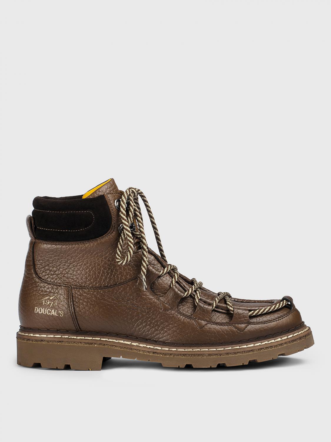Doucal's Cocoa Leather Ankle Boot In Kakao