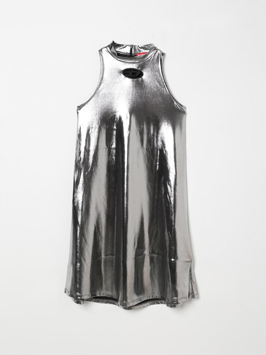 Diesel Dress Kids Color Silver In Silver