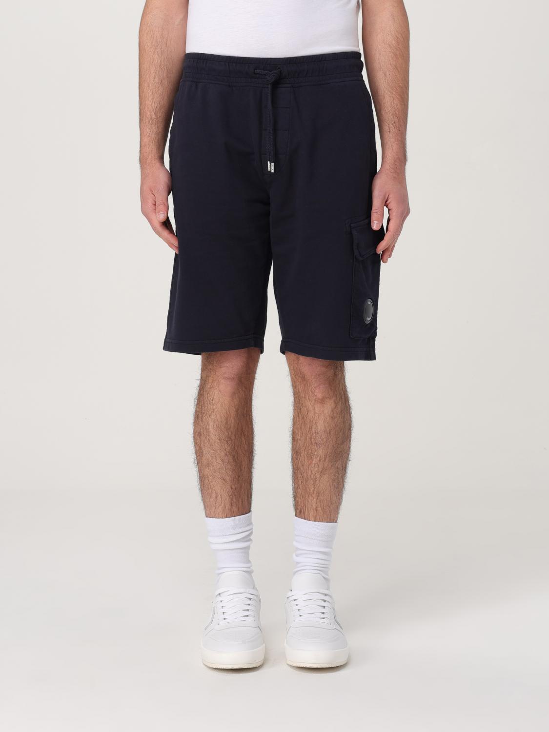 C.p. Company C.p.company Light Fleece Lens Shorts In Blue