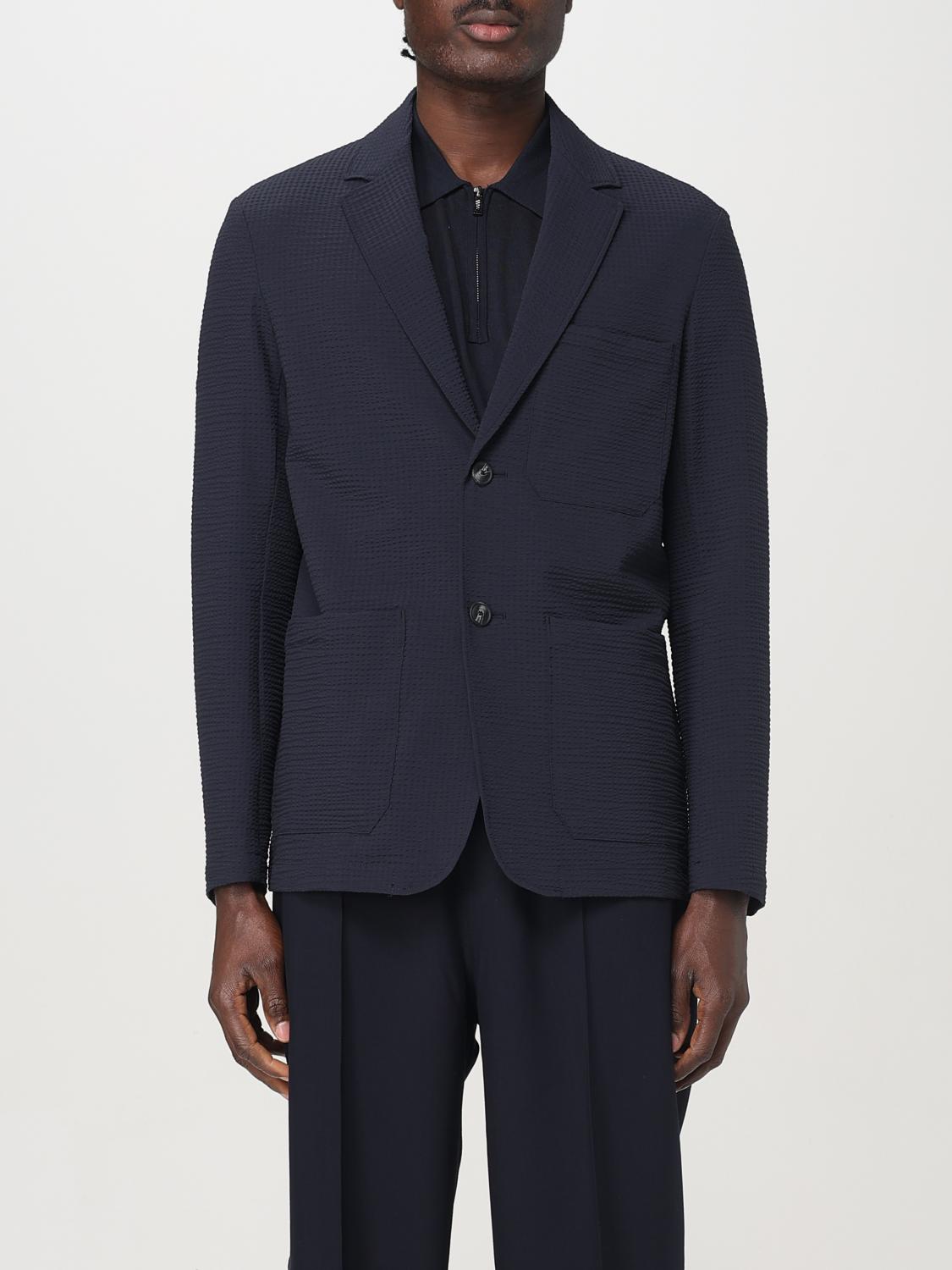 Emporio Armani Blazer  Men Color Navy In Blue