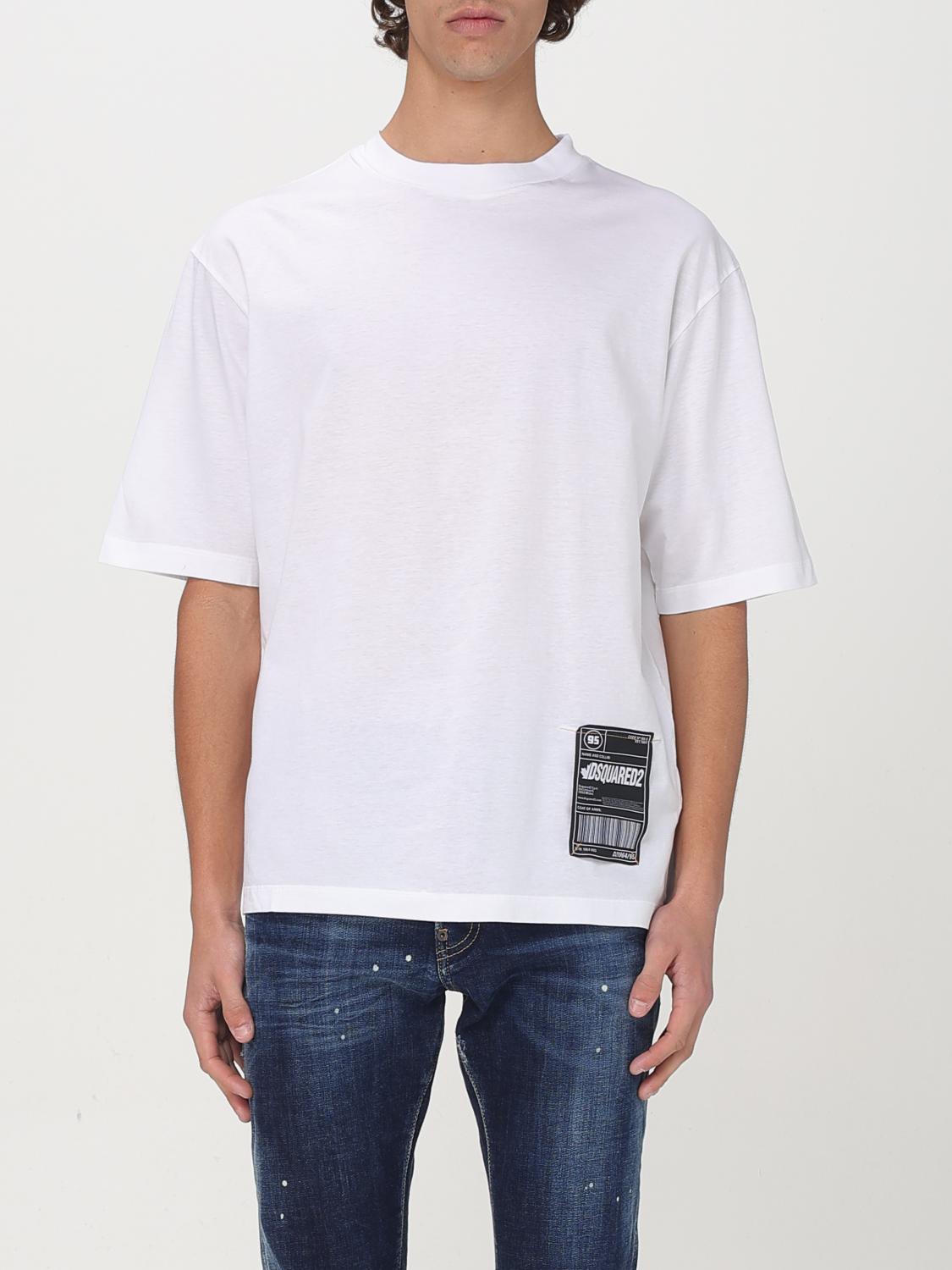 Dsquared2 Logo Patch Crewneck T-shirt In White