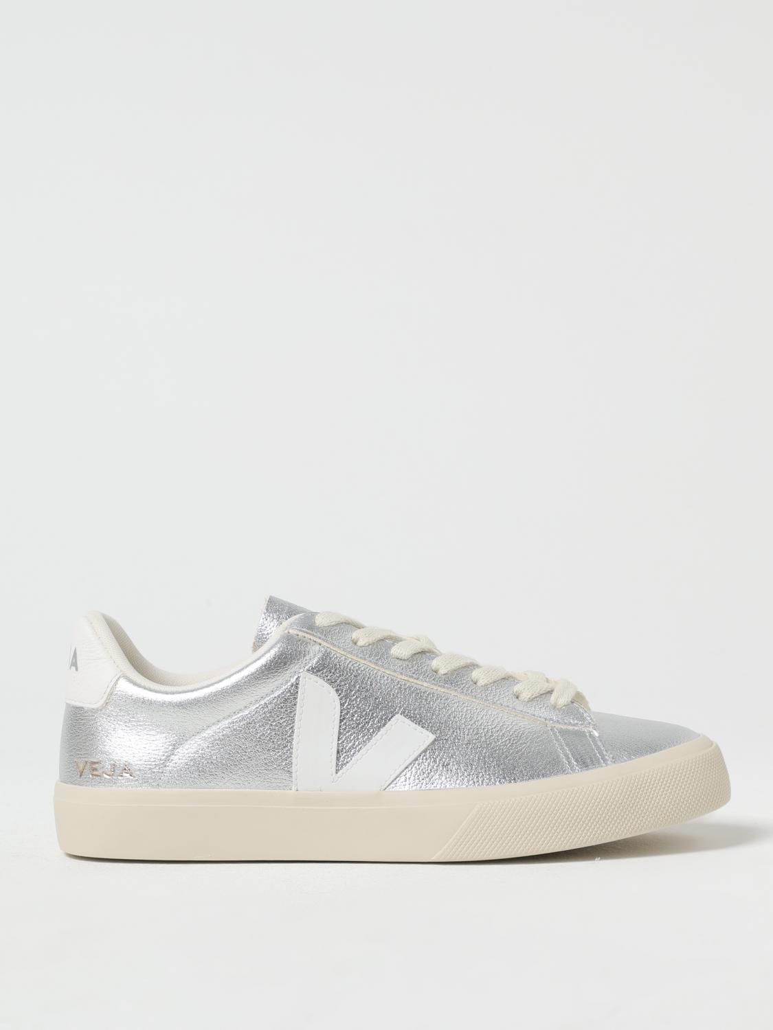 Veja Volley Leather Sneakers Color Silver In Silver