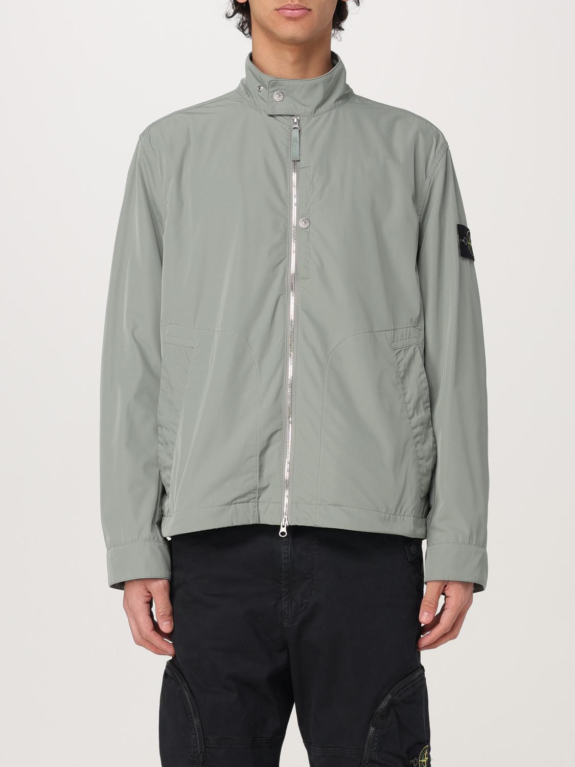 Stone Island Logo-patch Zipped Jacket In Green