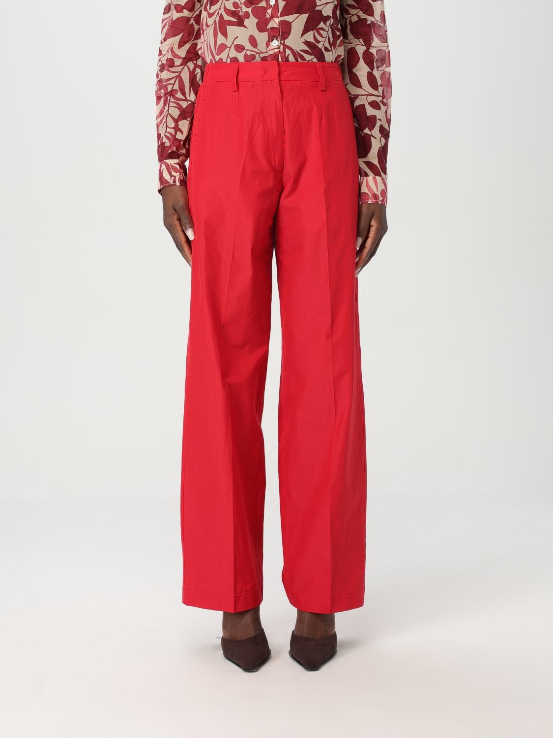 Shop Forte Forte Pants Woman Color Red