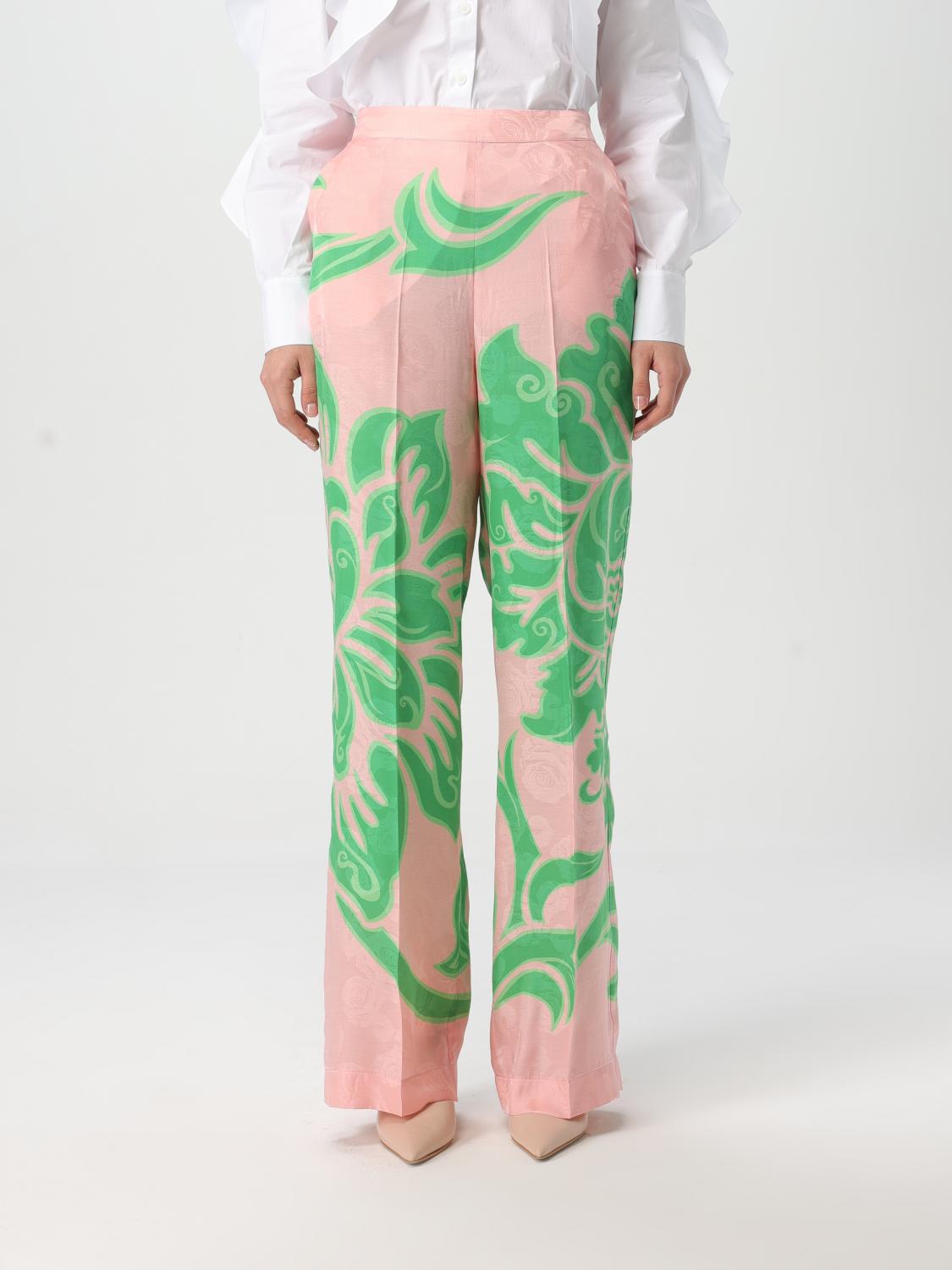 Etro Printed Straight Pants In Pink