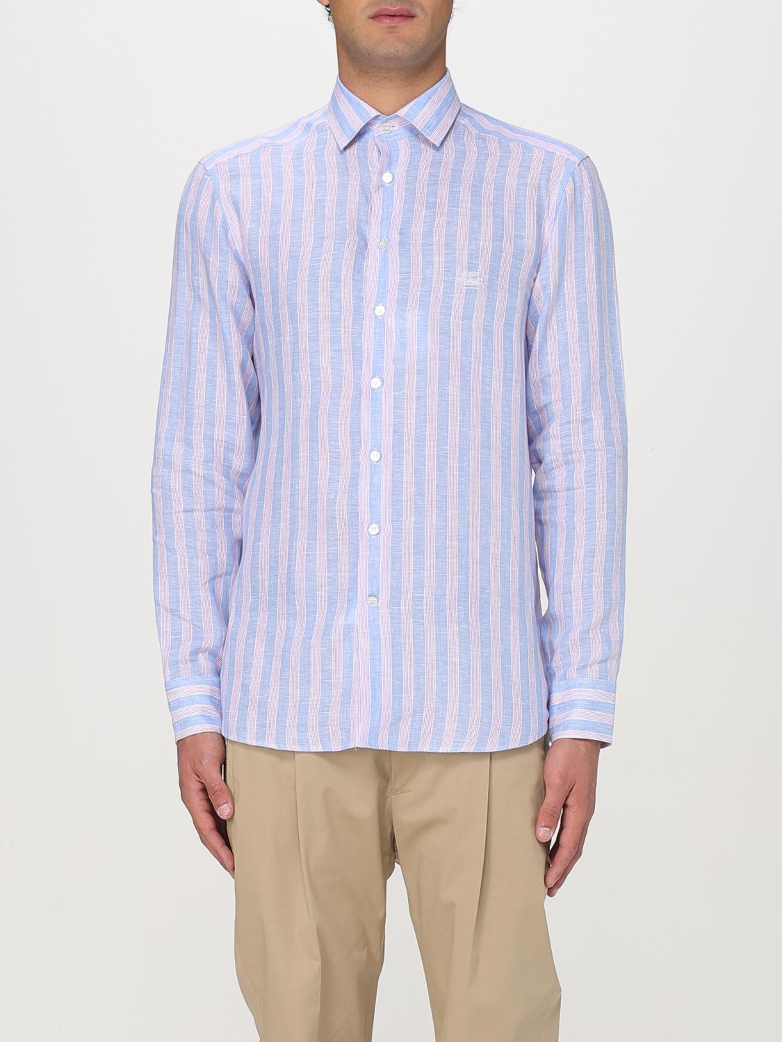 Etro Striped Long-sleeved Shirt In Pink