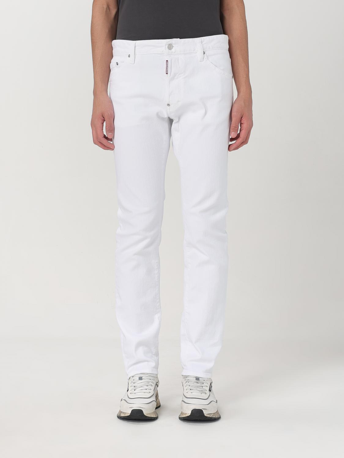Dsquared2 15cm Denim Stretch Dan Skinny Fit Jeans In Weiss