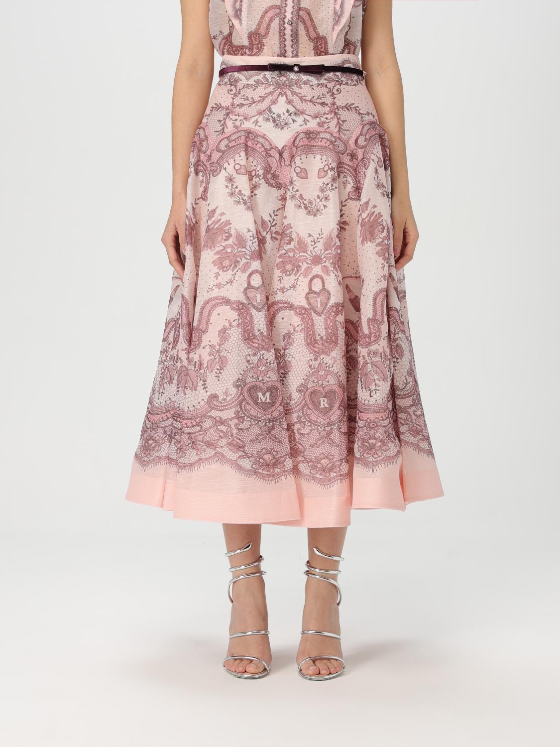 Shop Zimmermann Skirt Woman Color Pink