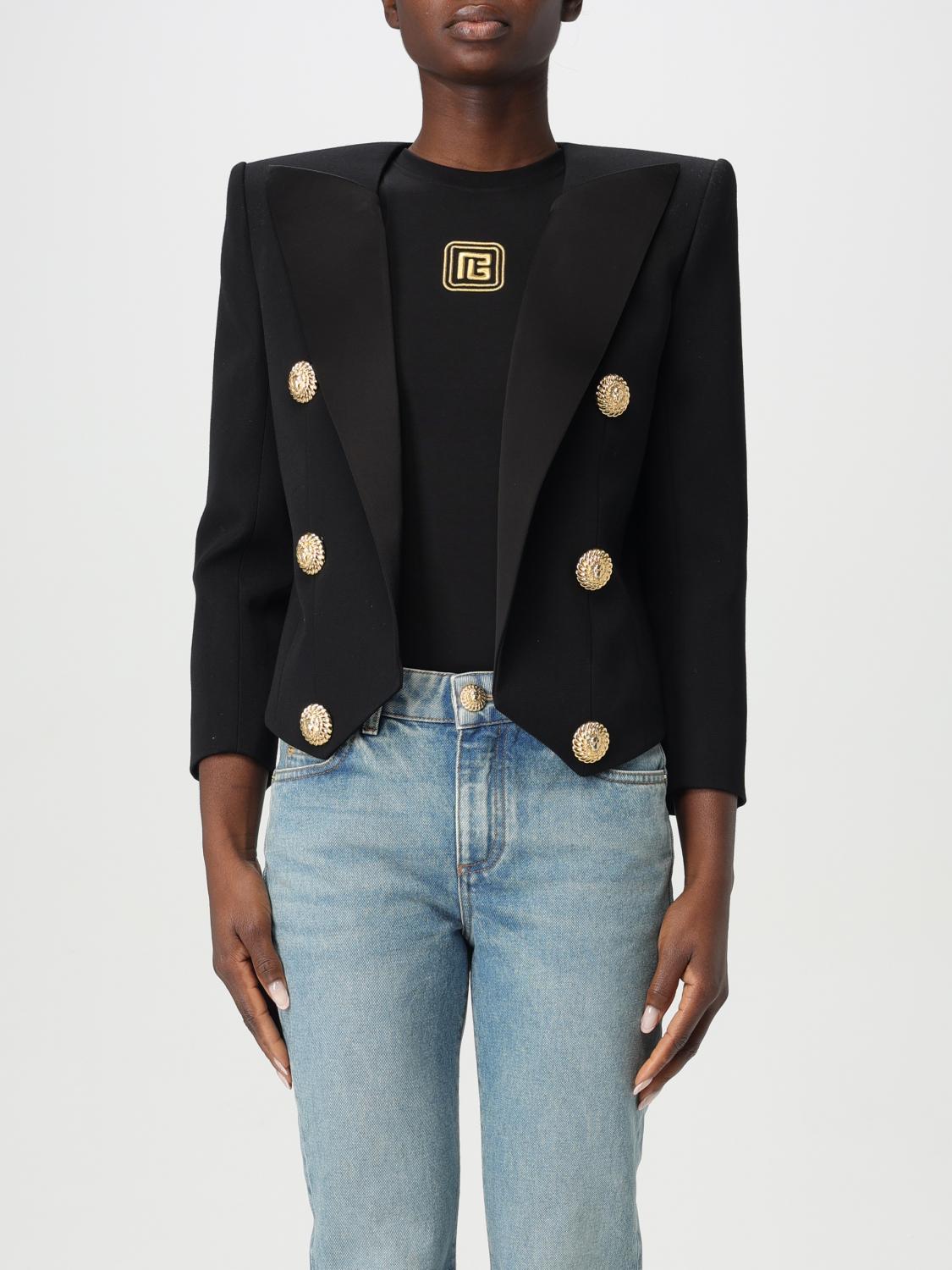 BALMAIN BLAZER BALMAIN WOMAN COLOR BLACK G46905002