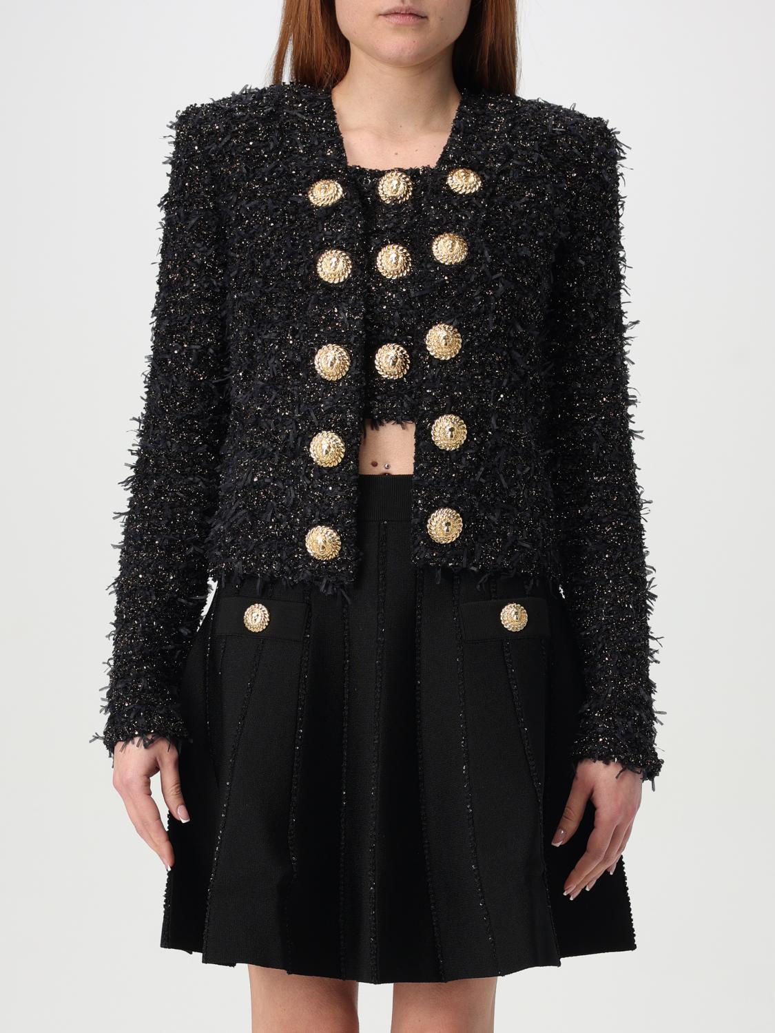 Shop Balmain Jacket Woman Color Black