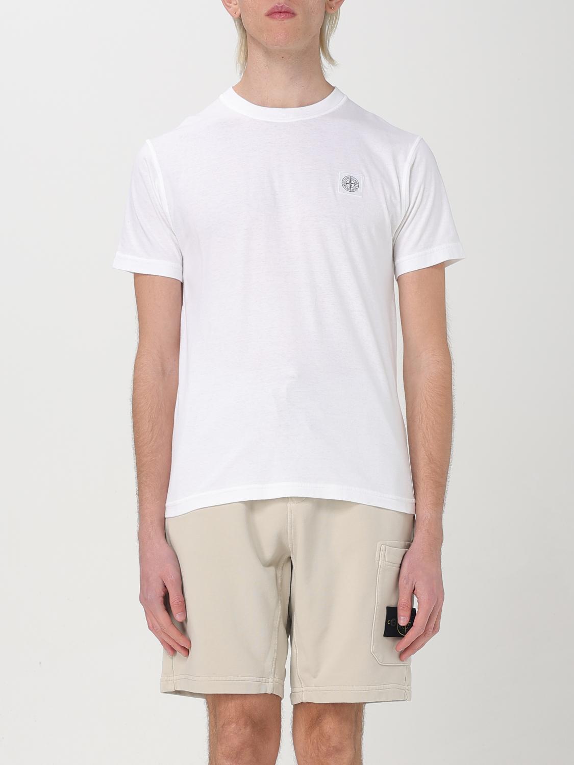 Stone Island Ivory Combed Organic Cotton Jersey T-shirt In White