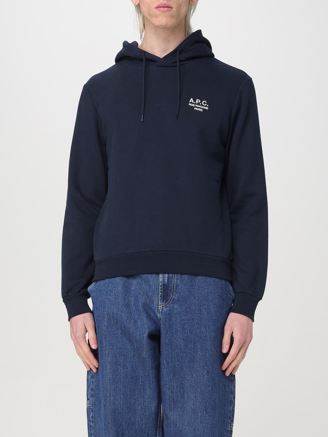 Apc Marvin Logo-print Pullover Hoodie In Blue