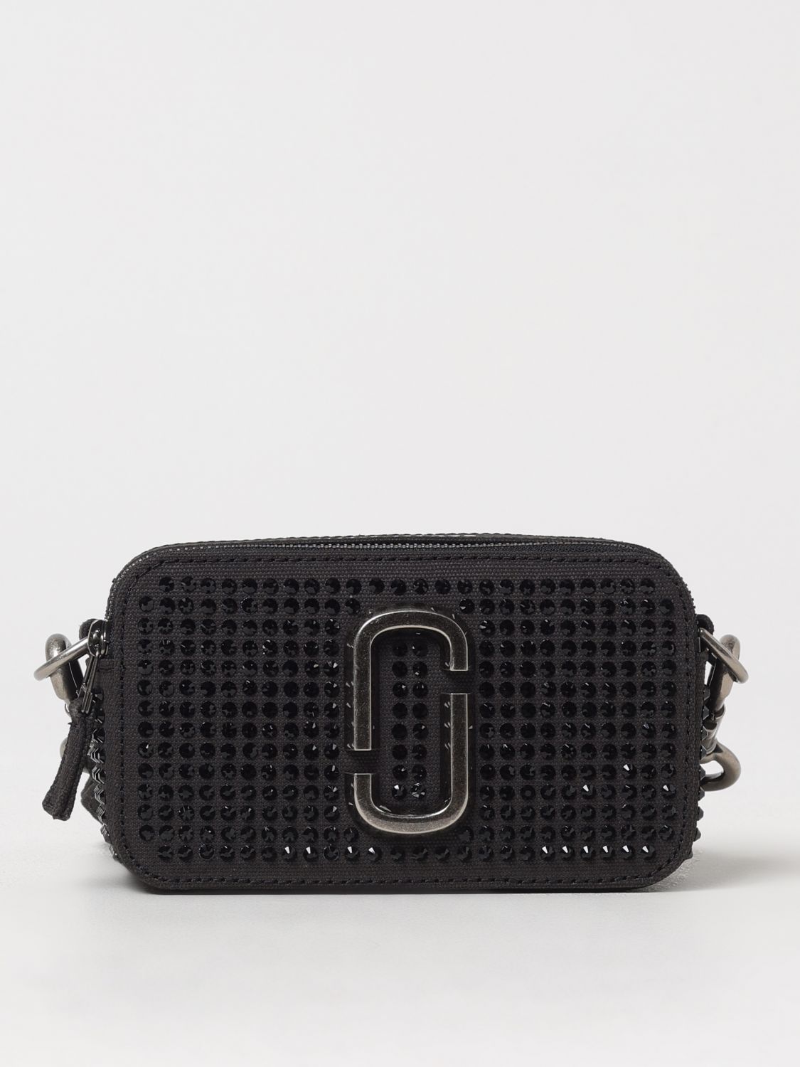 Marc Jacobs The Snapshot Crystal Embellished Camera Bag In Schwarz