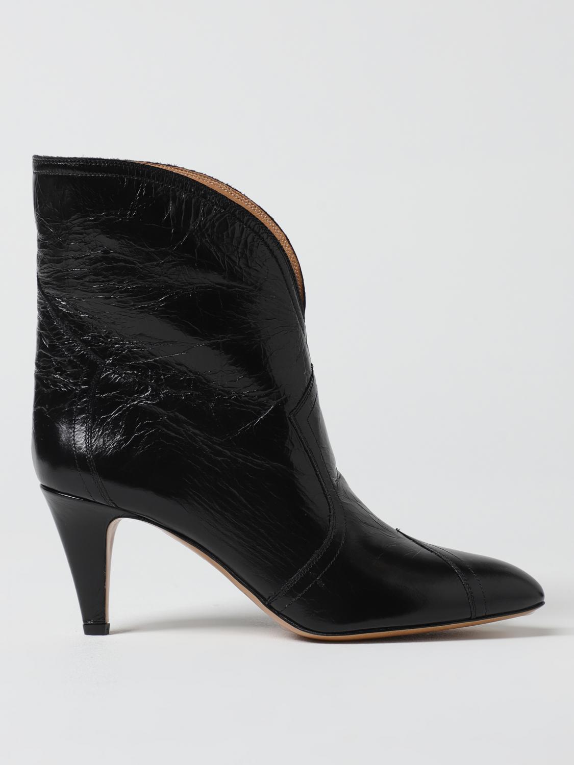 Isabel Marant Acna Leather Ankle Boots In Black