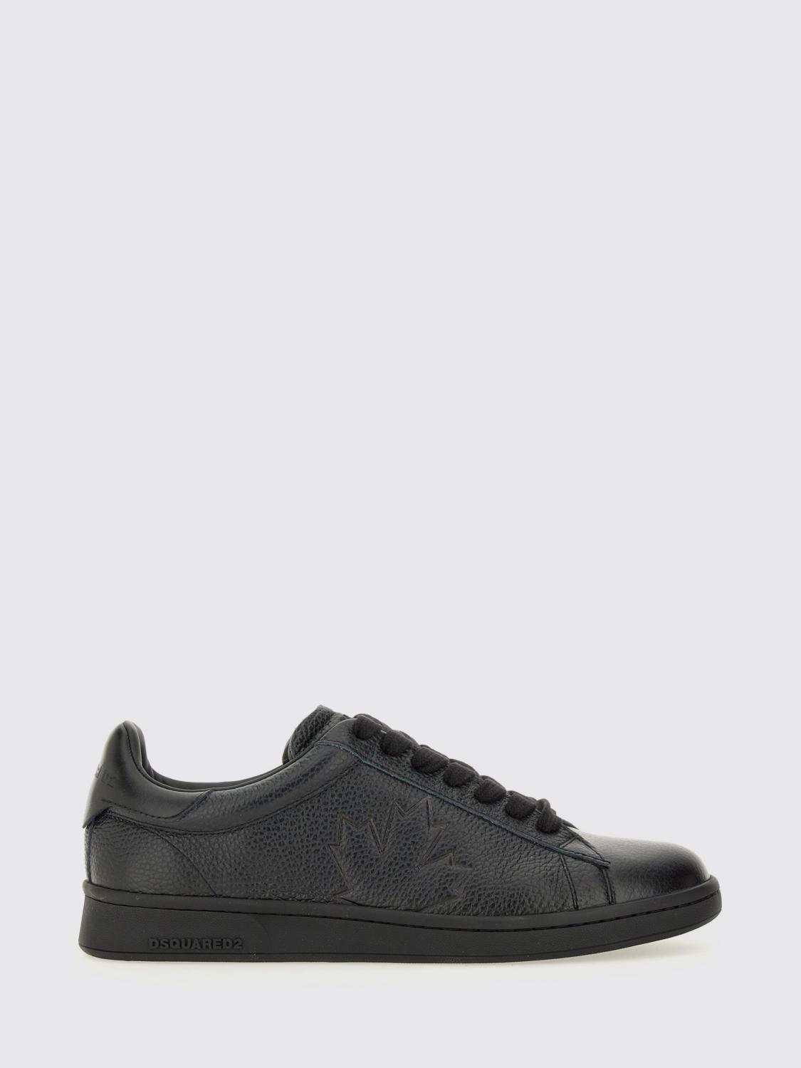 Dsquared2 Maple Leaf Boxer Sneaker In Black