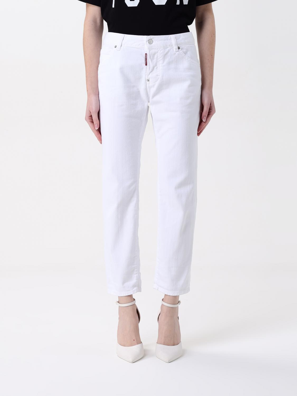 Dsquared2 Woman Jeans White Size 00 Cotton, Elastane In White
