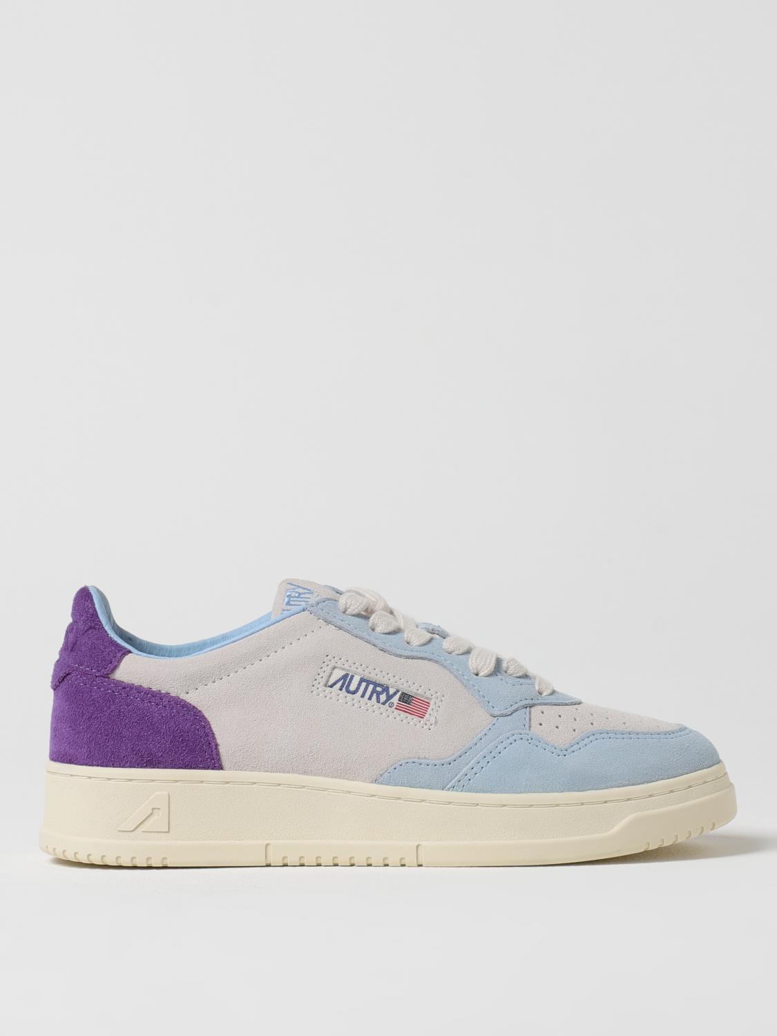 Autry Medalist Low Tricolor Suede Sneakers Patridge And Mauve Color In Multi