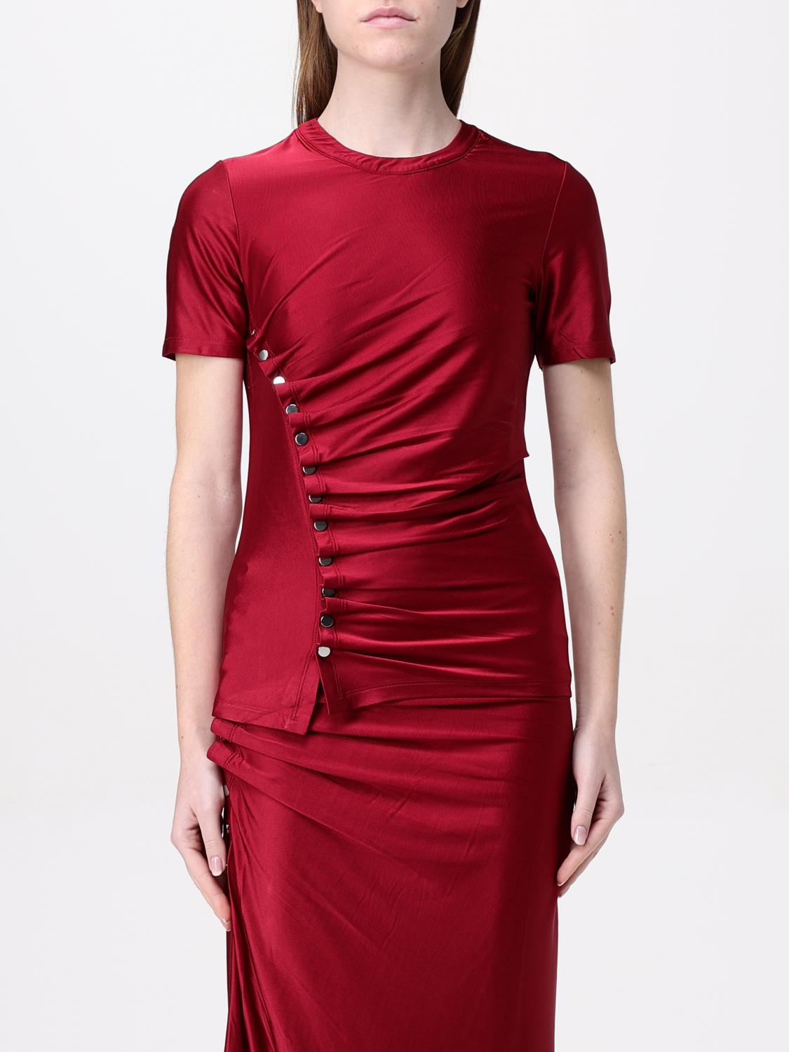 Shop Rabanne Top Woman Color Red