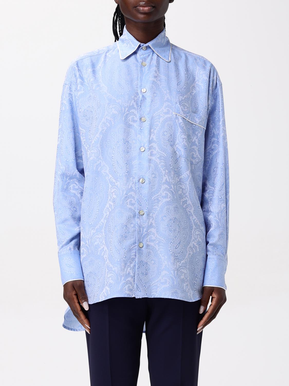 Etro Women's Cotton Overshirt In Blue