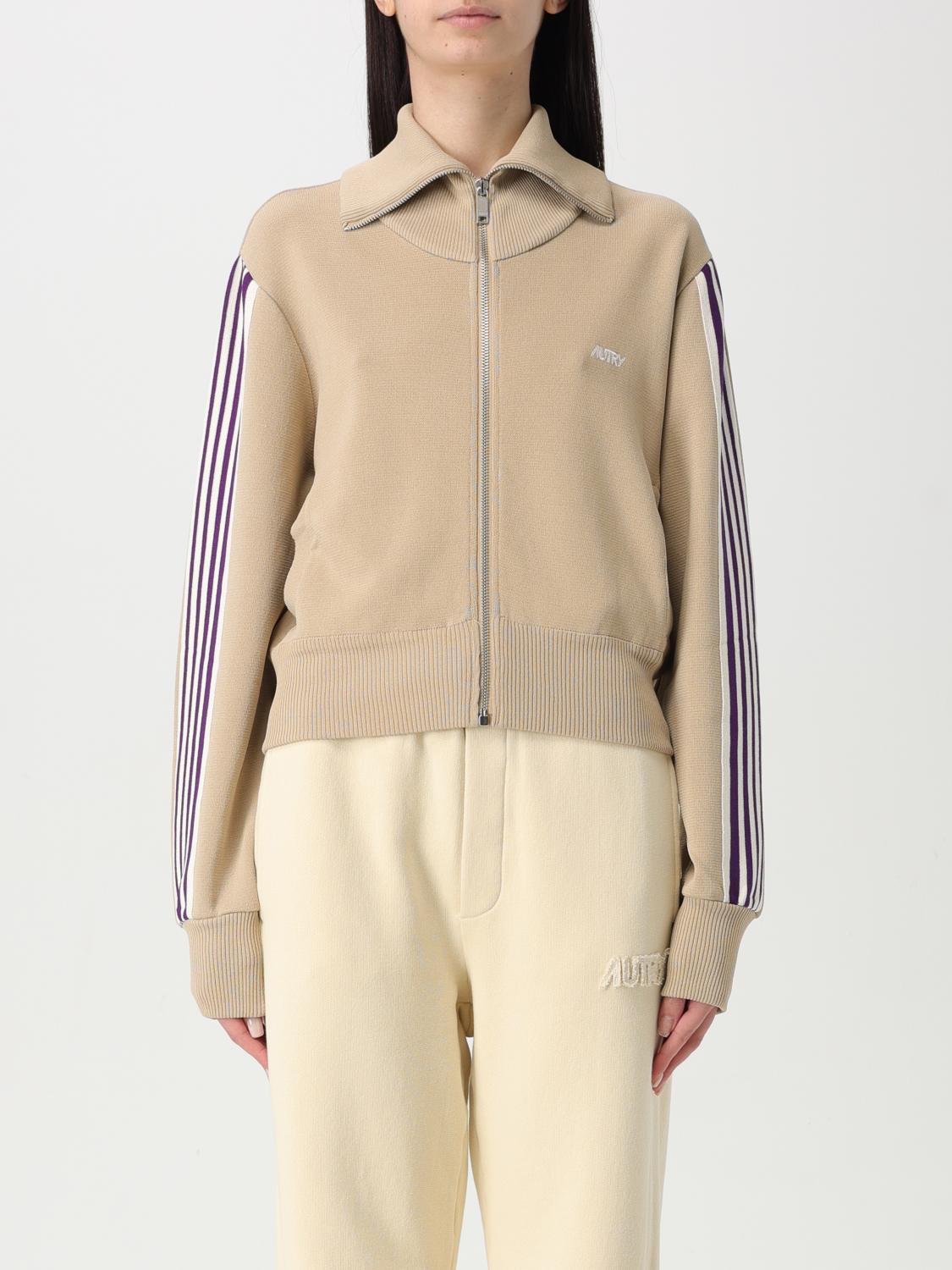 Shop Autry Sweatshirt Woman Color Sand