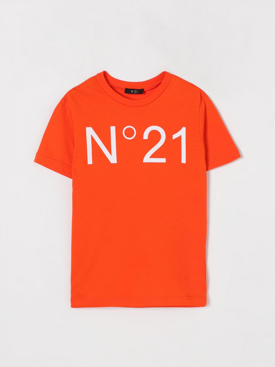 N°21 Logo-print Jersey T-shirt In Orange