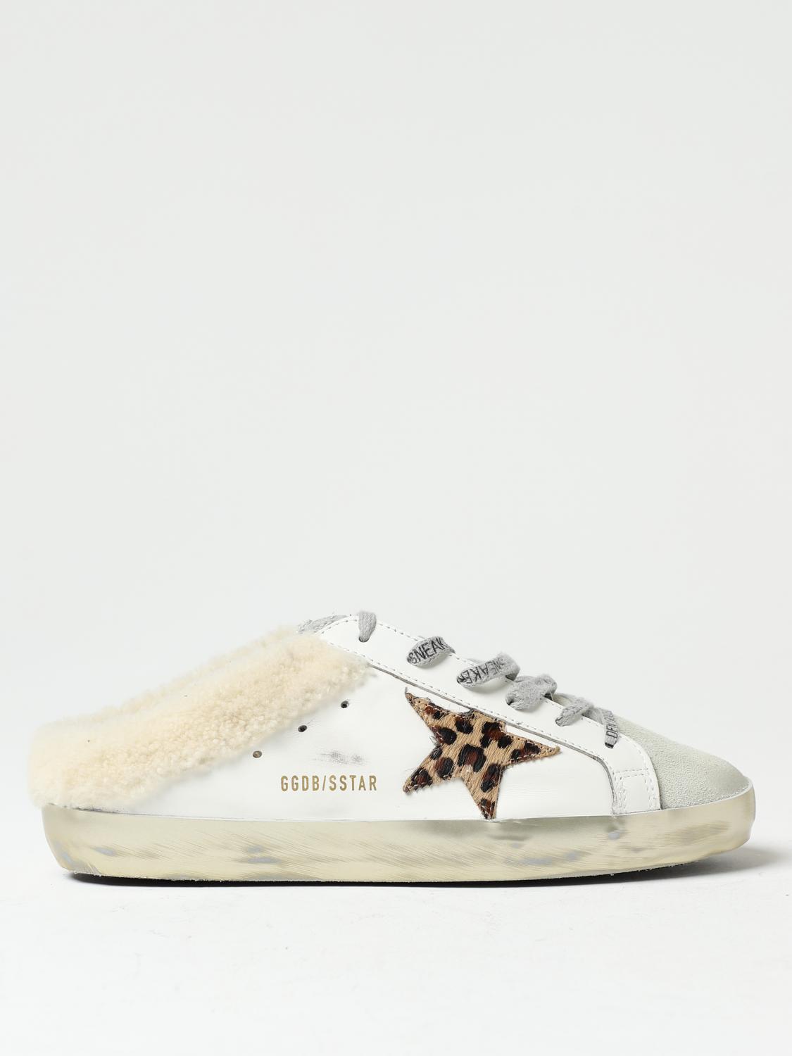 Golden Goose Superstar Sabot 81811 Leather And Shearling Trainers In White