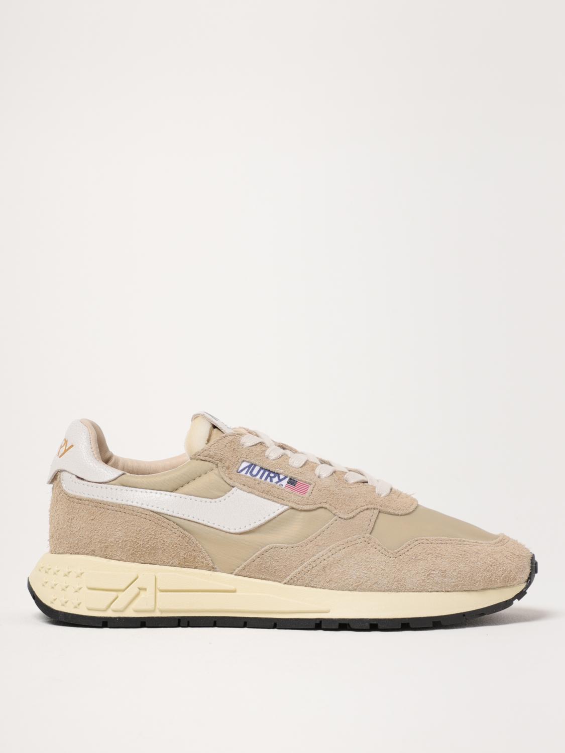 Autry Low-top Sneakers In Light Beige Nylon And Suede In Beige