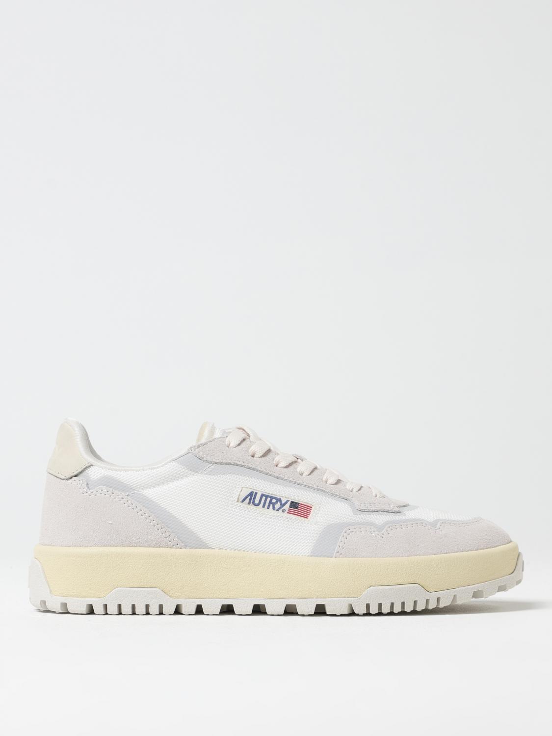 Autry Wildpace Low Sneakers In White Mesh And Suede In White