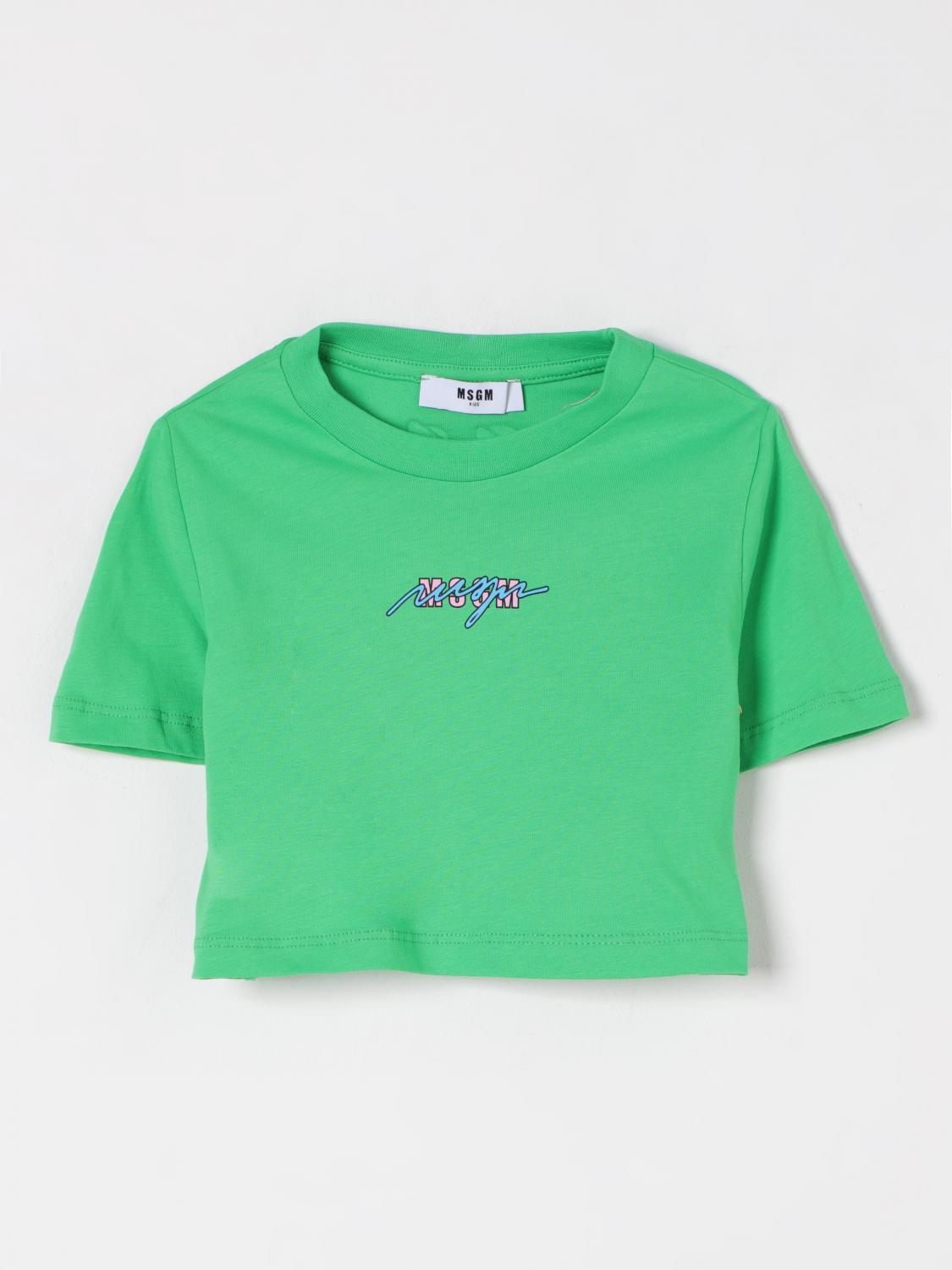 Shop Msgm T-shirt Kids Kids Color Green