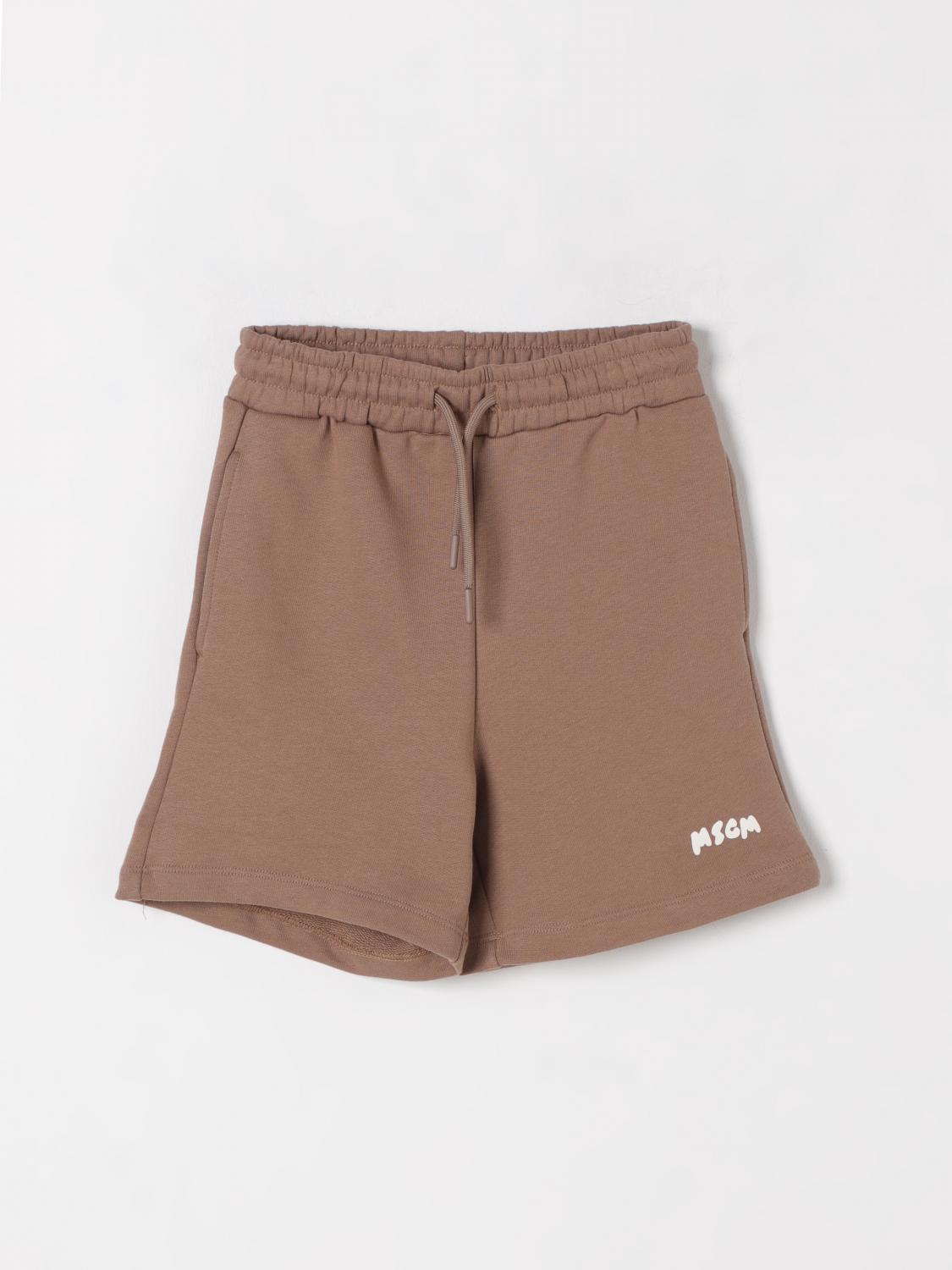 Msgm Shorts Kids Kids Color Tobacco In Tobacco