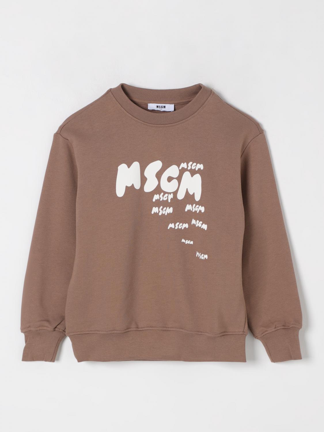 Shop Msgm Sweater Kids Kids Color Tobacco