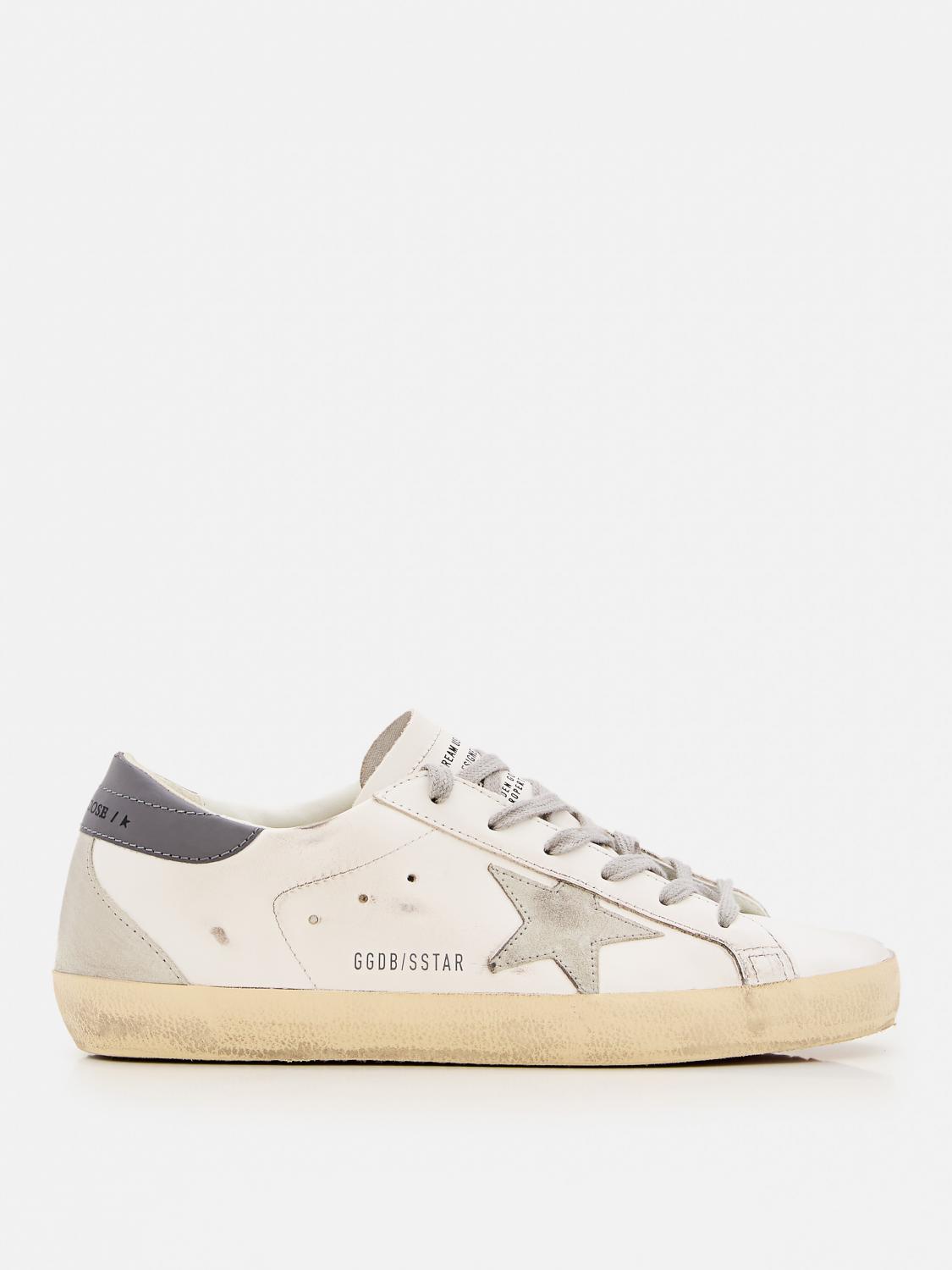 Golden Goose White Low Top Sneakers With Star Patch In White