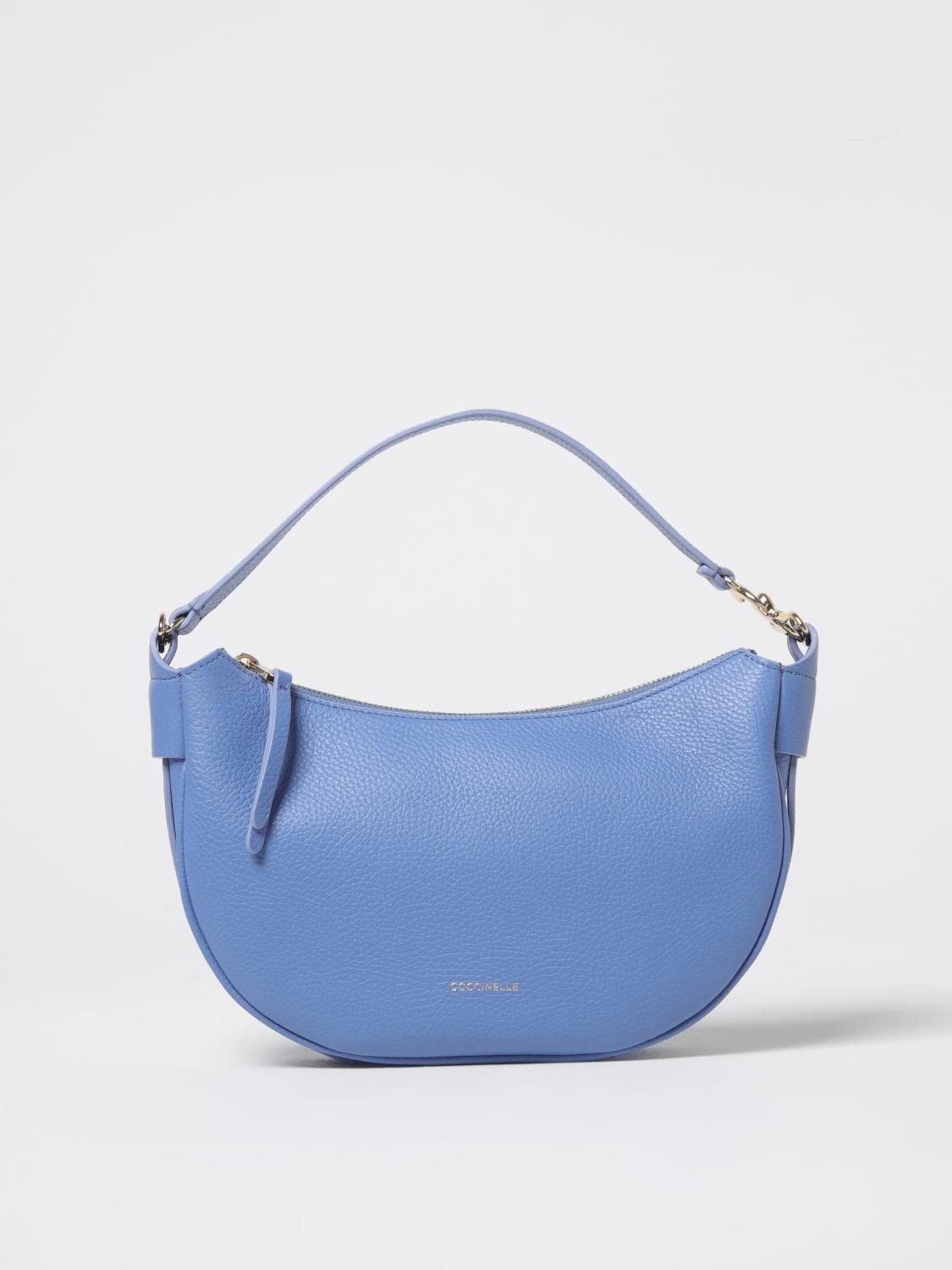 Coccinelle Shoulder Bag Woman Color Gnawed Blue In Gnawed Blue