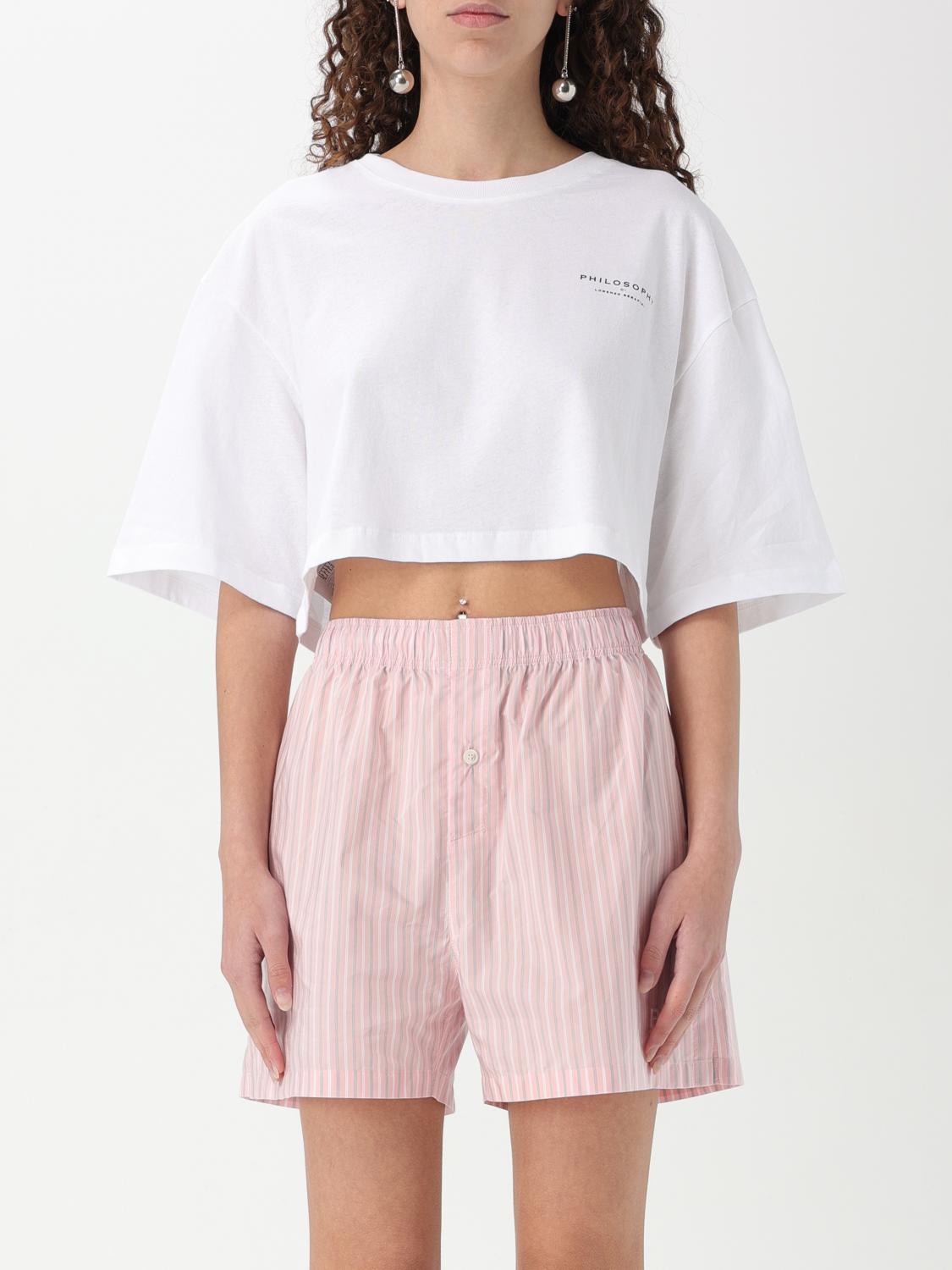 Shop Philosophy Di Lorenzo Serafini T-shirt Woman Color White