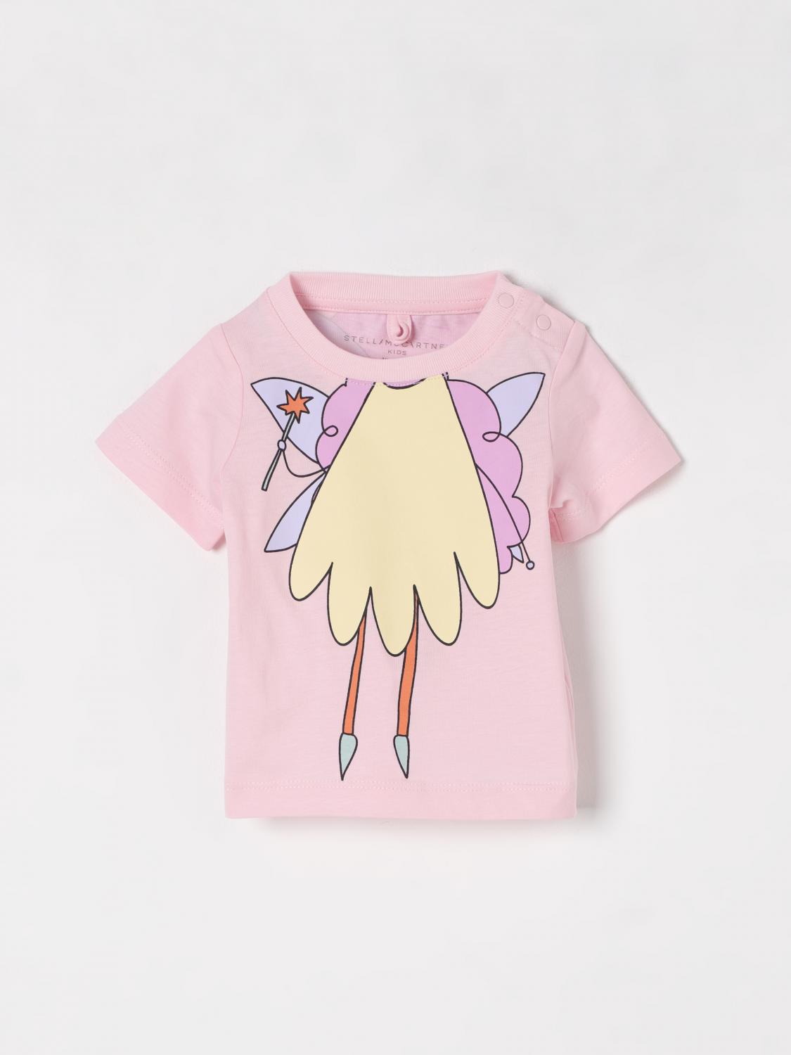 Stella Mccartney Printed Cotton Jersey T-shirt In Pink
