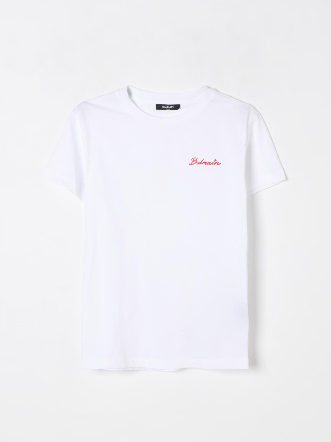Balmain T-shirt Kids Color White In White