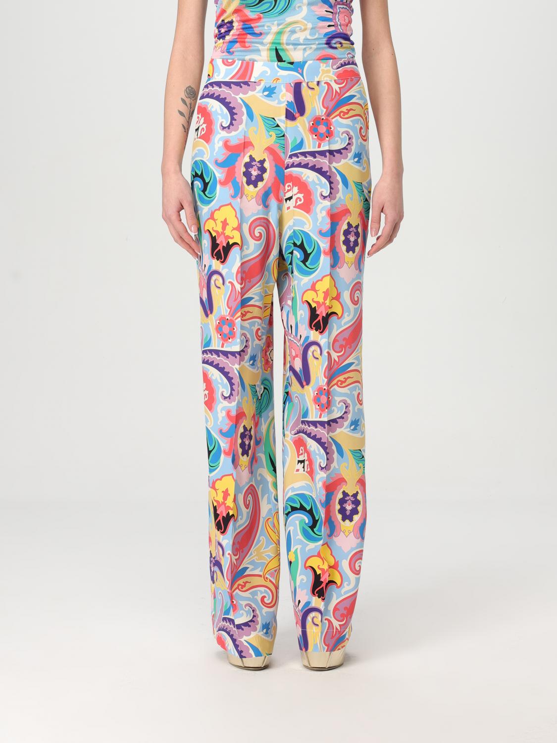 Etro Paisley Trousers In Multicolor