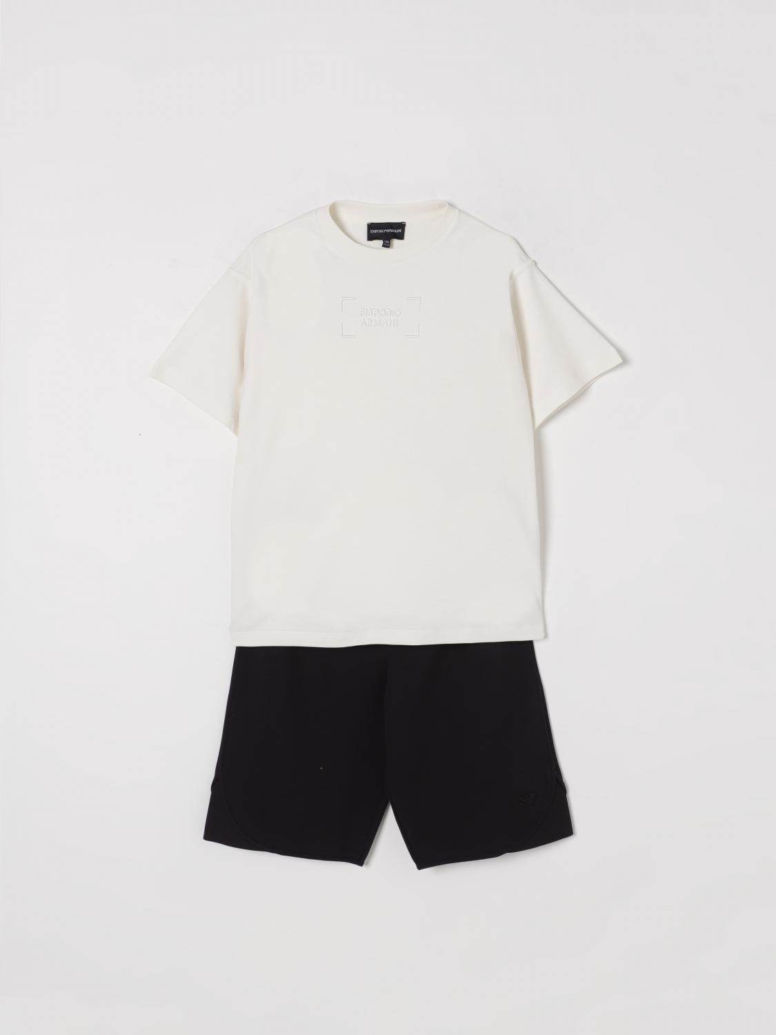 Emporio Armani Logo-embroidered Trousers Set In Weiss
