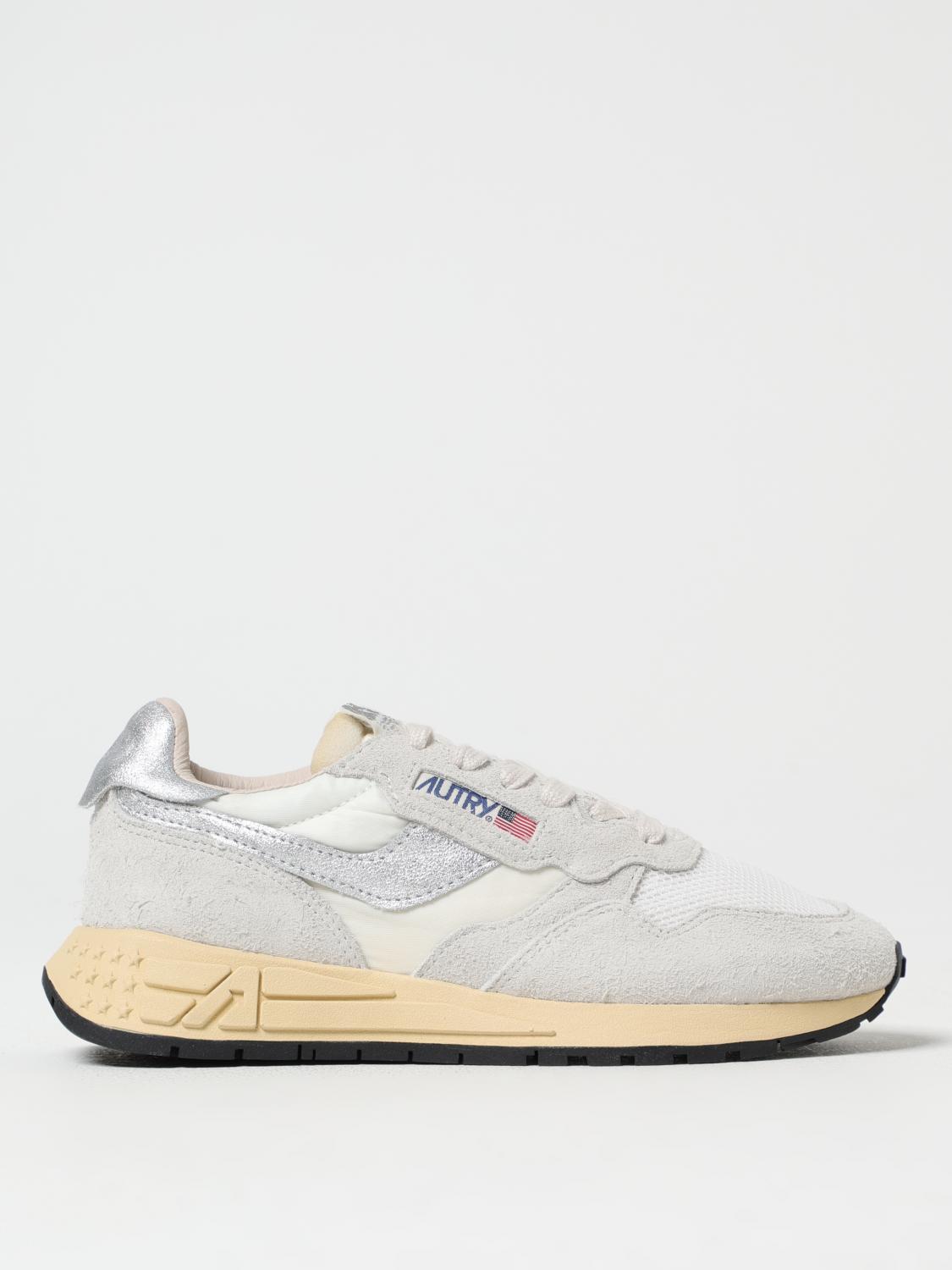 Autry Reelwind Sneakers In Gray And White With Suede In Grey