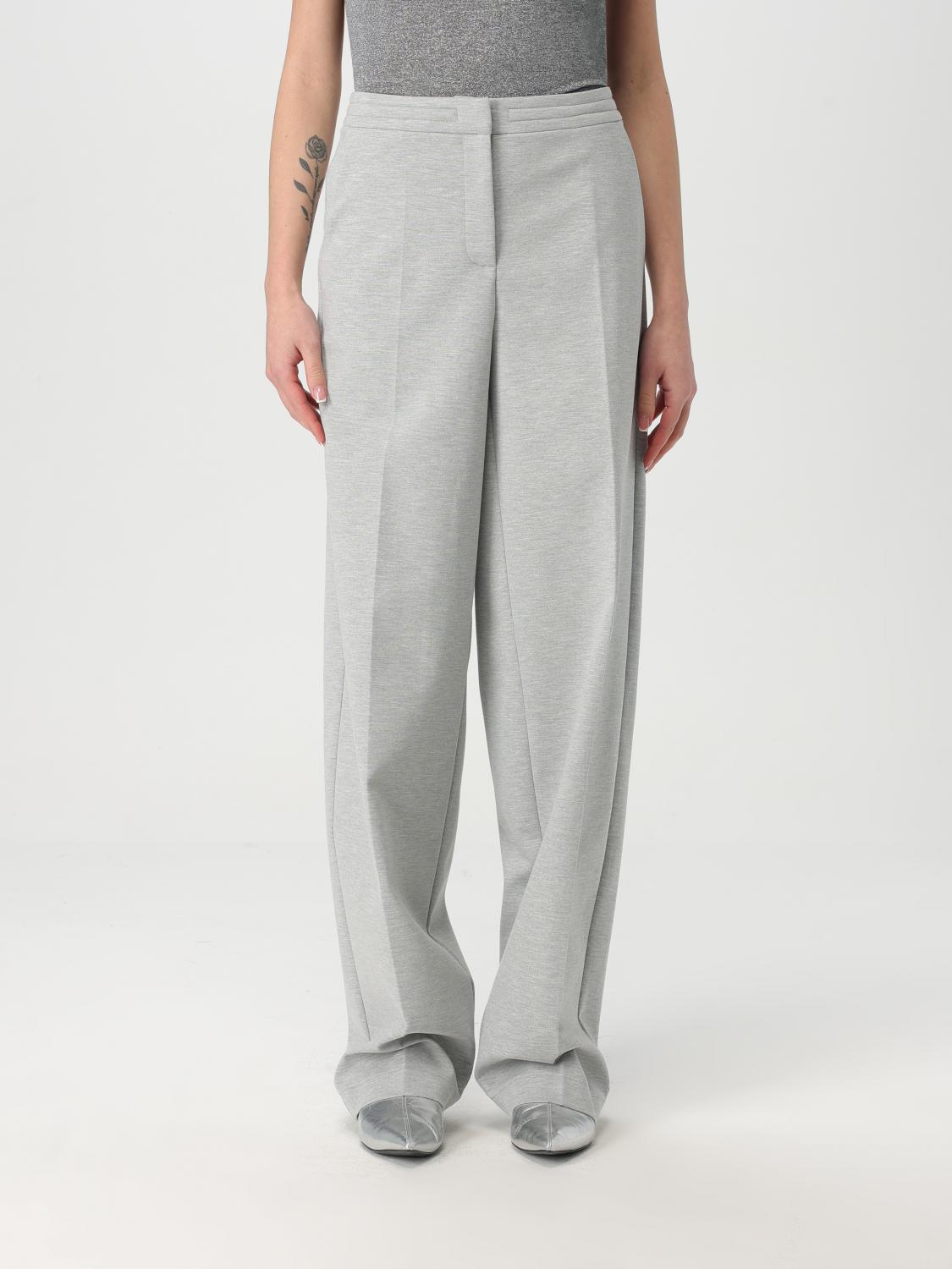 Patrizia Pepe Pantalone Con Pieghe In Viscosa Essential In Grey
