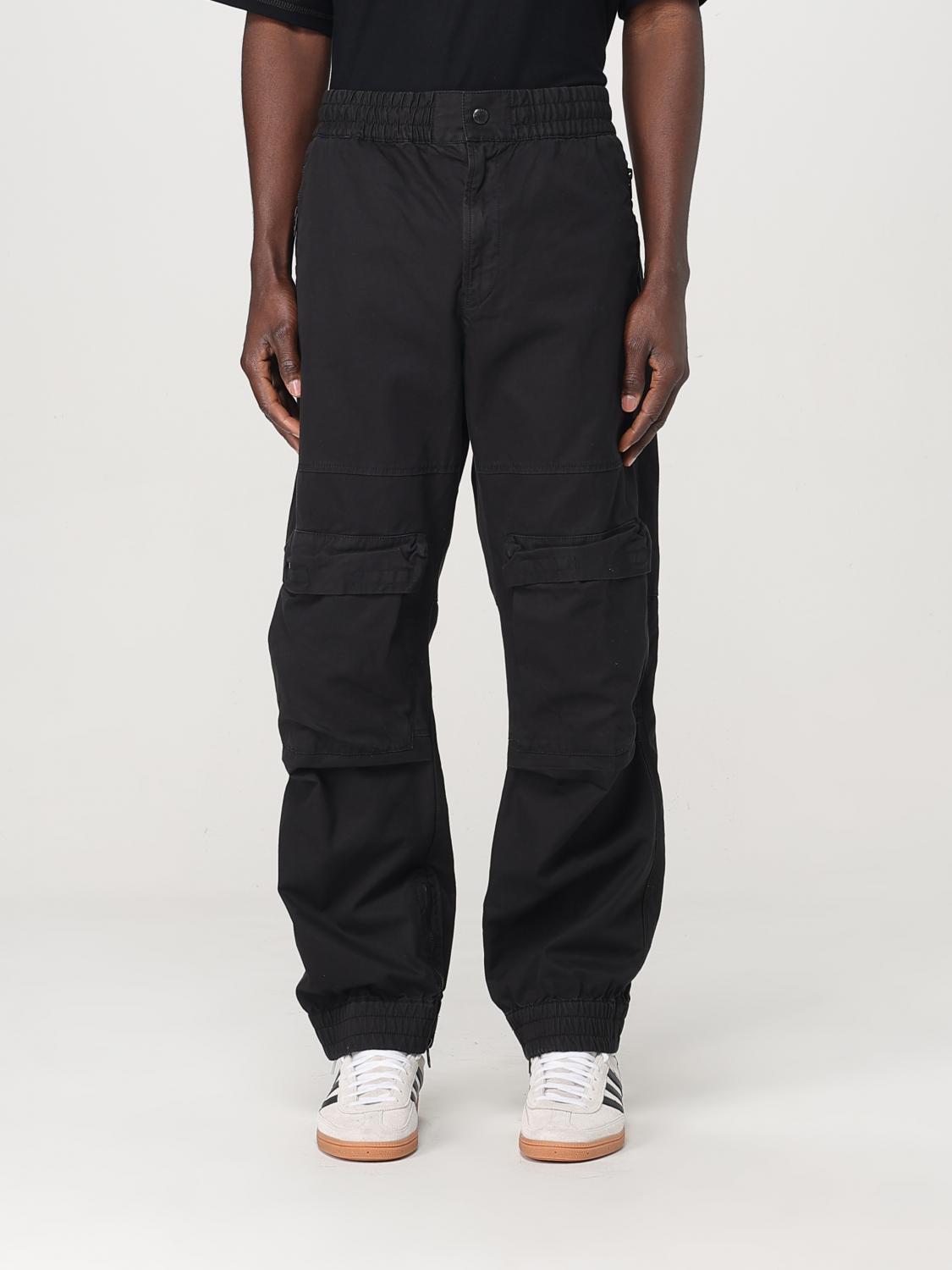 Diesel "gustaf" Layered Wide Leg Trousers In Black