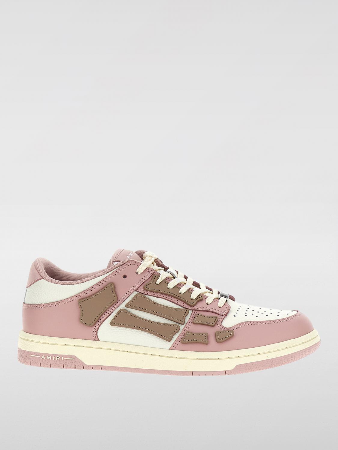 Amiri Skel Leather Low-top Sneakers In Pink