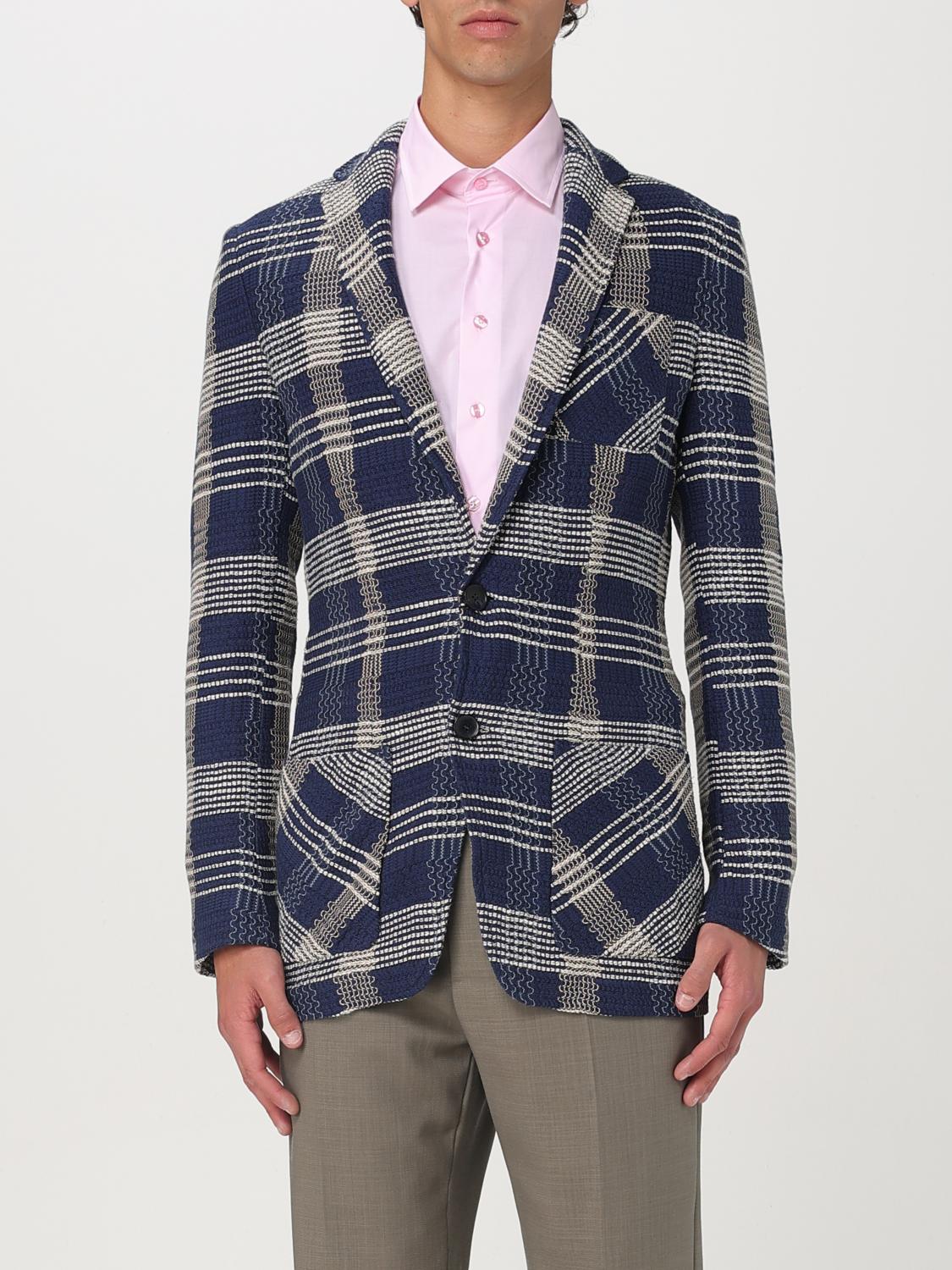 Etro Knitted Jacket Half-lined Jacket In Blau