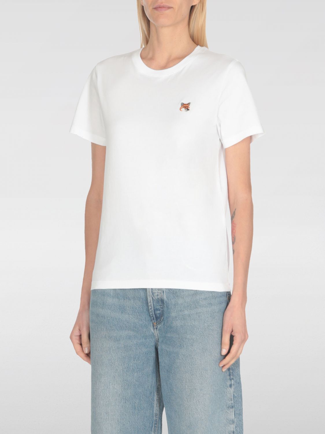 Shop Maison Kitsuné T-shirt Woman Color White