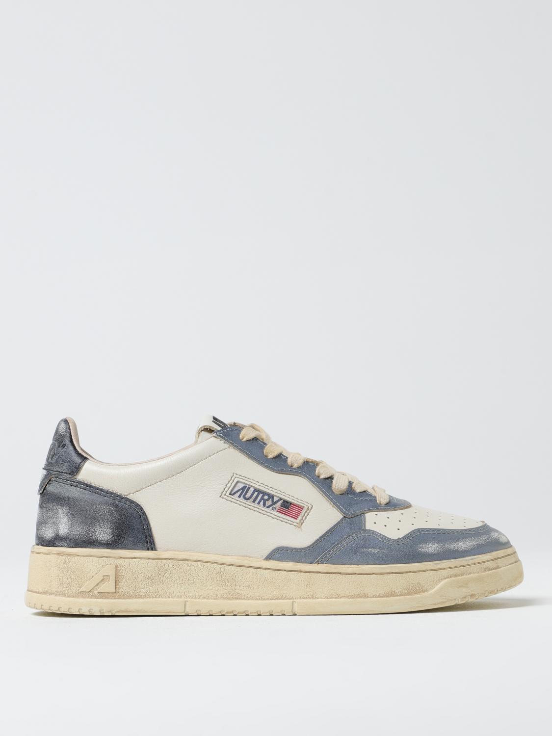 Autry Medalist Super Vintage Leather Sneakers In Beige