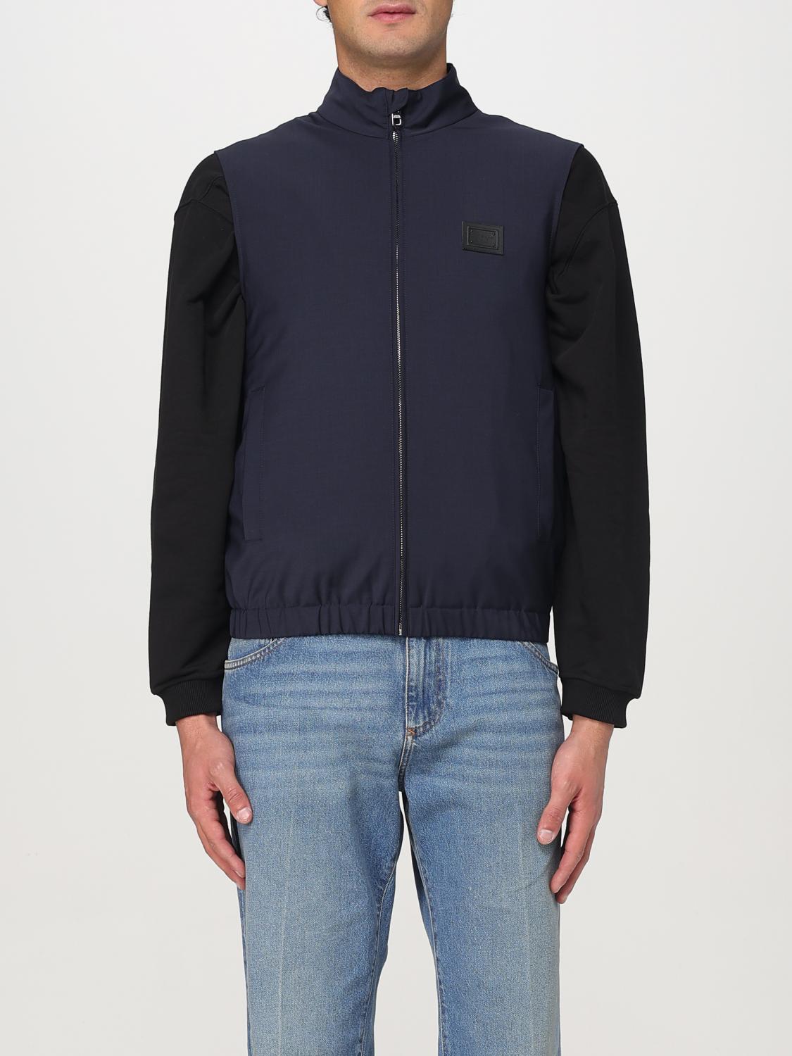 Dolce & Gabbana Wool Blend Sleeveless Jacket In Blue