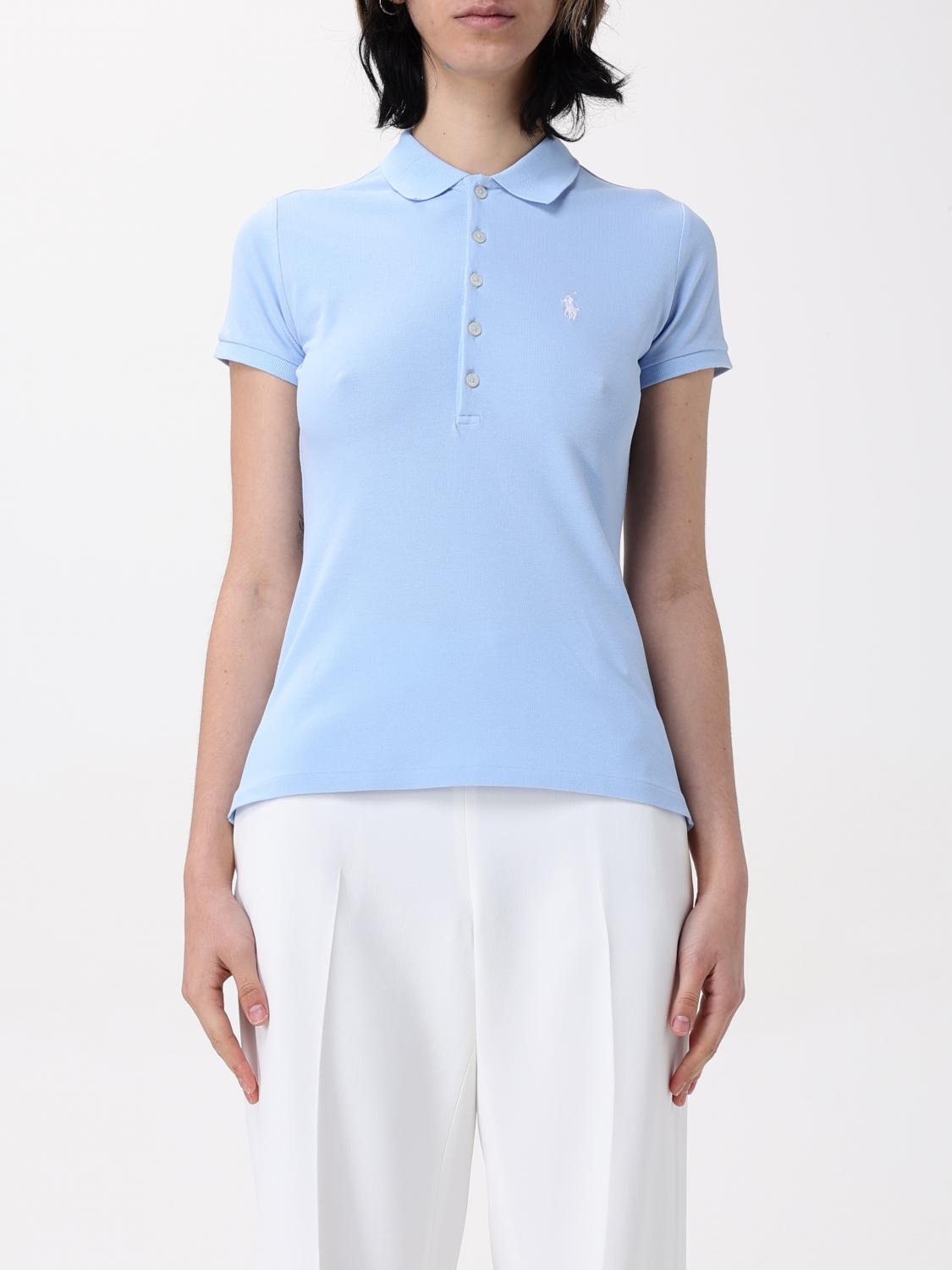 Polo Ralph Lauren Collared Top Short Sleeves In Blue