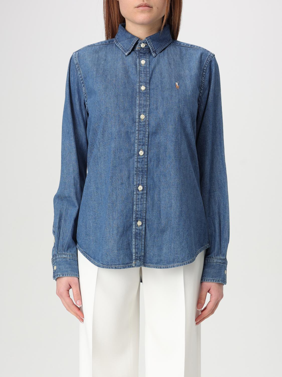 POLO RALPH LAUREN SHIRT POLO RALPH LAUREN WOMAN COLOR BLUE G48075009