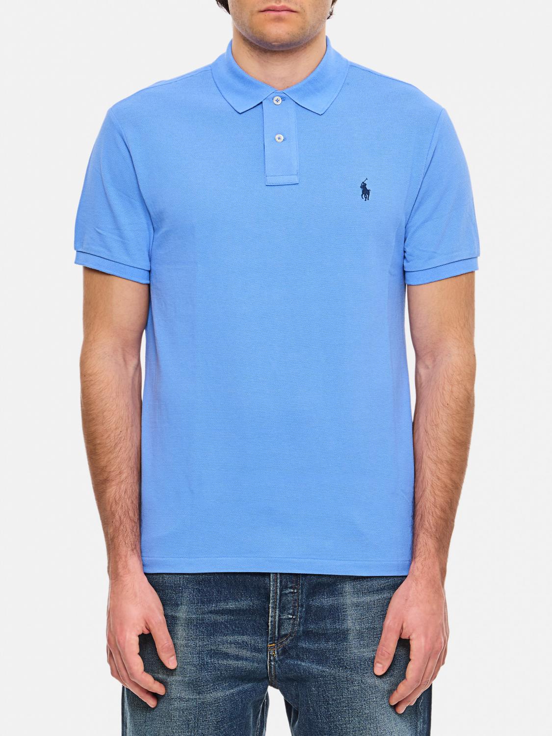 Polo Ralph Lauren Custom Slim Fit Short Sleeve Polo Shirt In Hellblau