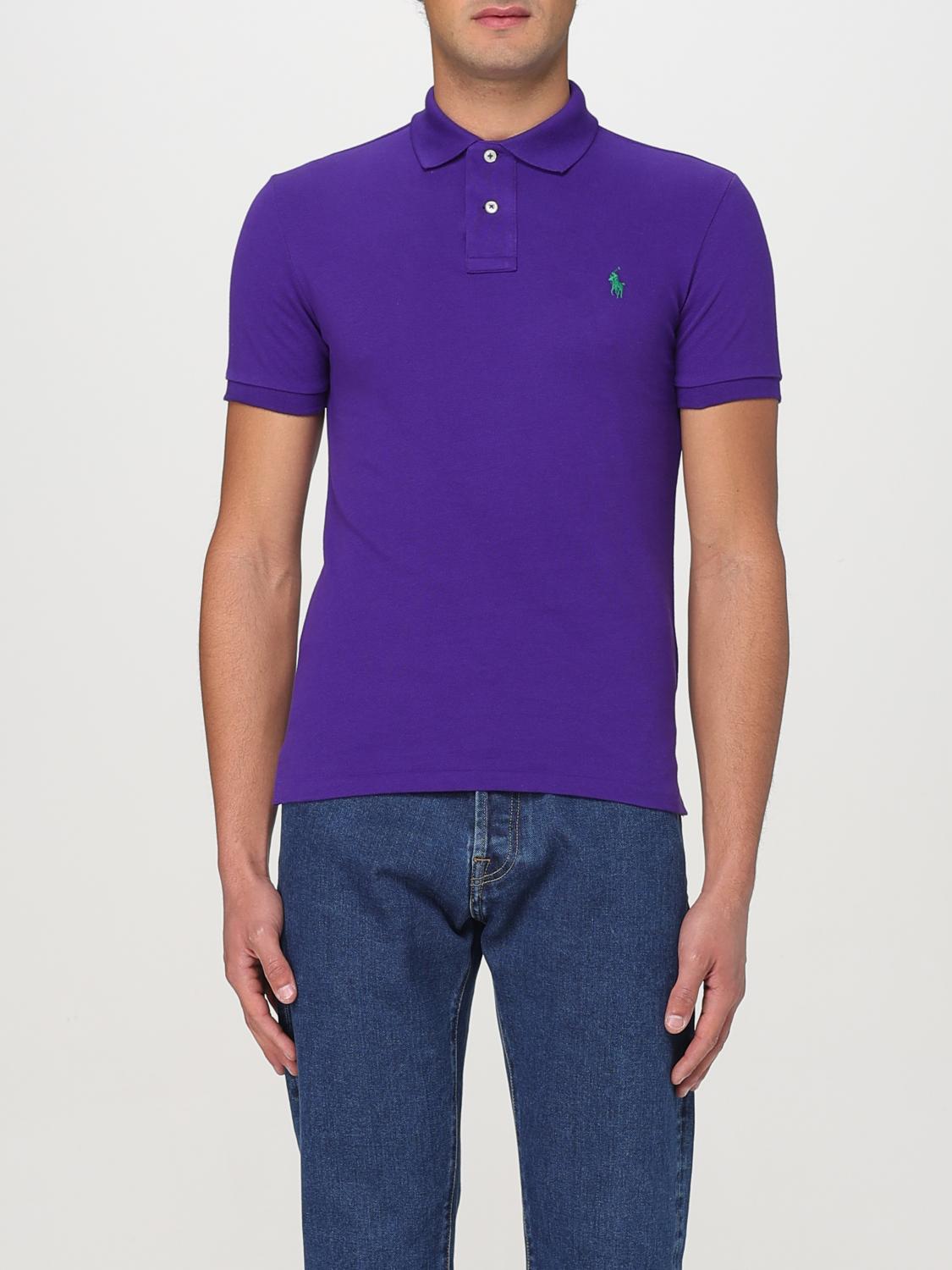 Polo Ralph Lauren Short Sleeve Cotton Polo Shirt In Violet